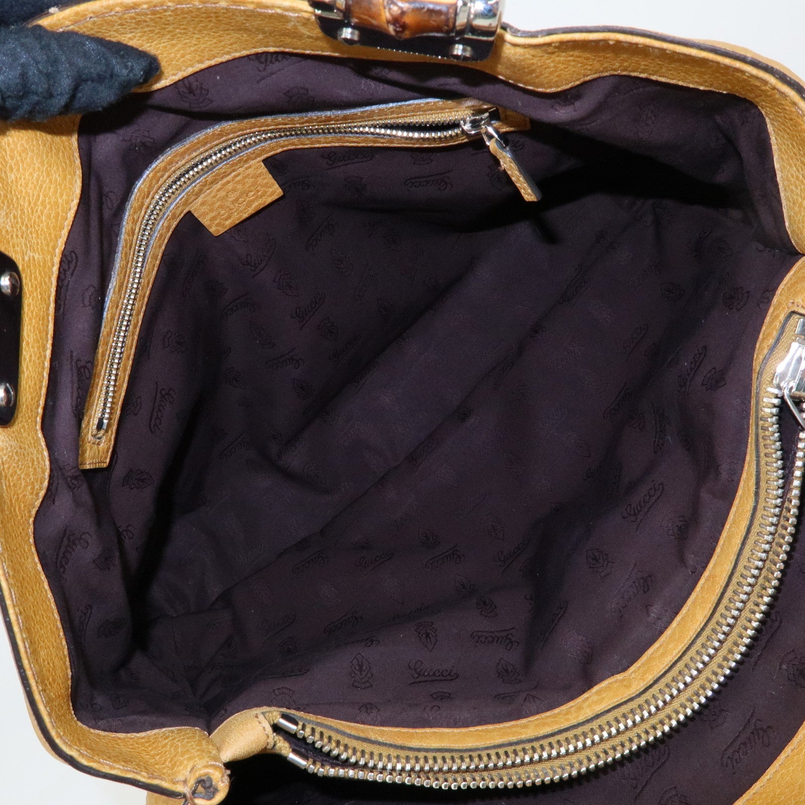 GUCCI Bamboo Bar Guccissima Leather Tote Bag Mustard 232947