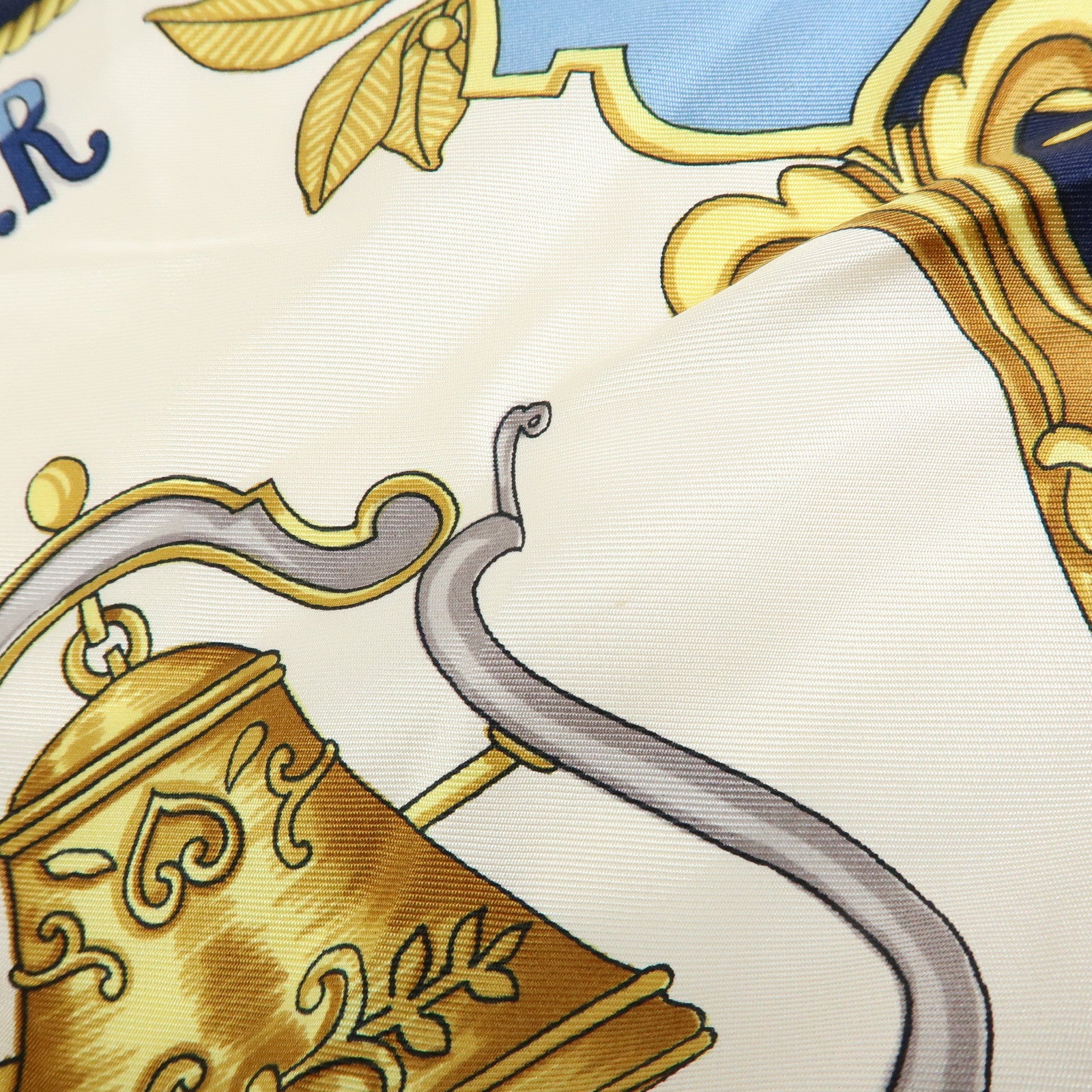 CELINE Silk Baltimore and Ohio Railroad Scarf 85x85 Red White Blue