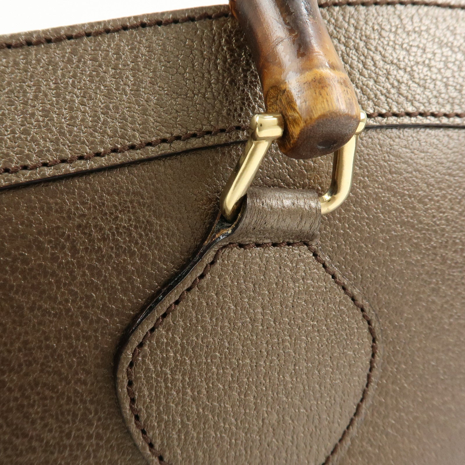 GUCCI Calf Leather Tote Bag Hand Bag Brown 002・1998・0260