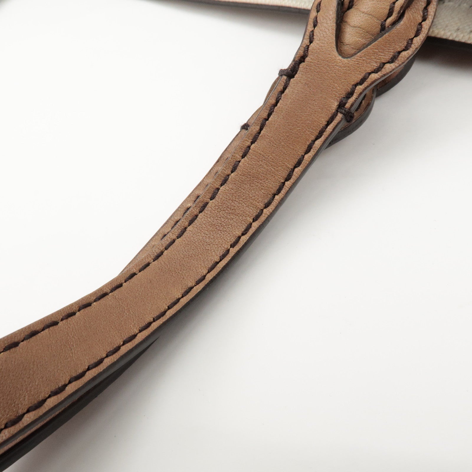 GUCCI GG Canvas Leather Tote Bag Beige Brown 247209 Used