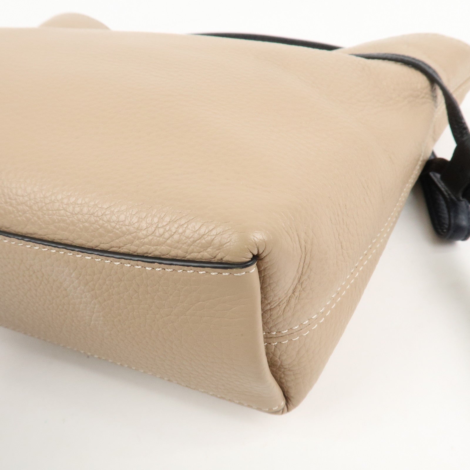 COACH Andy Leather 2Way Bag Crossbody Bag Hand Bag Beige Black