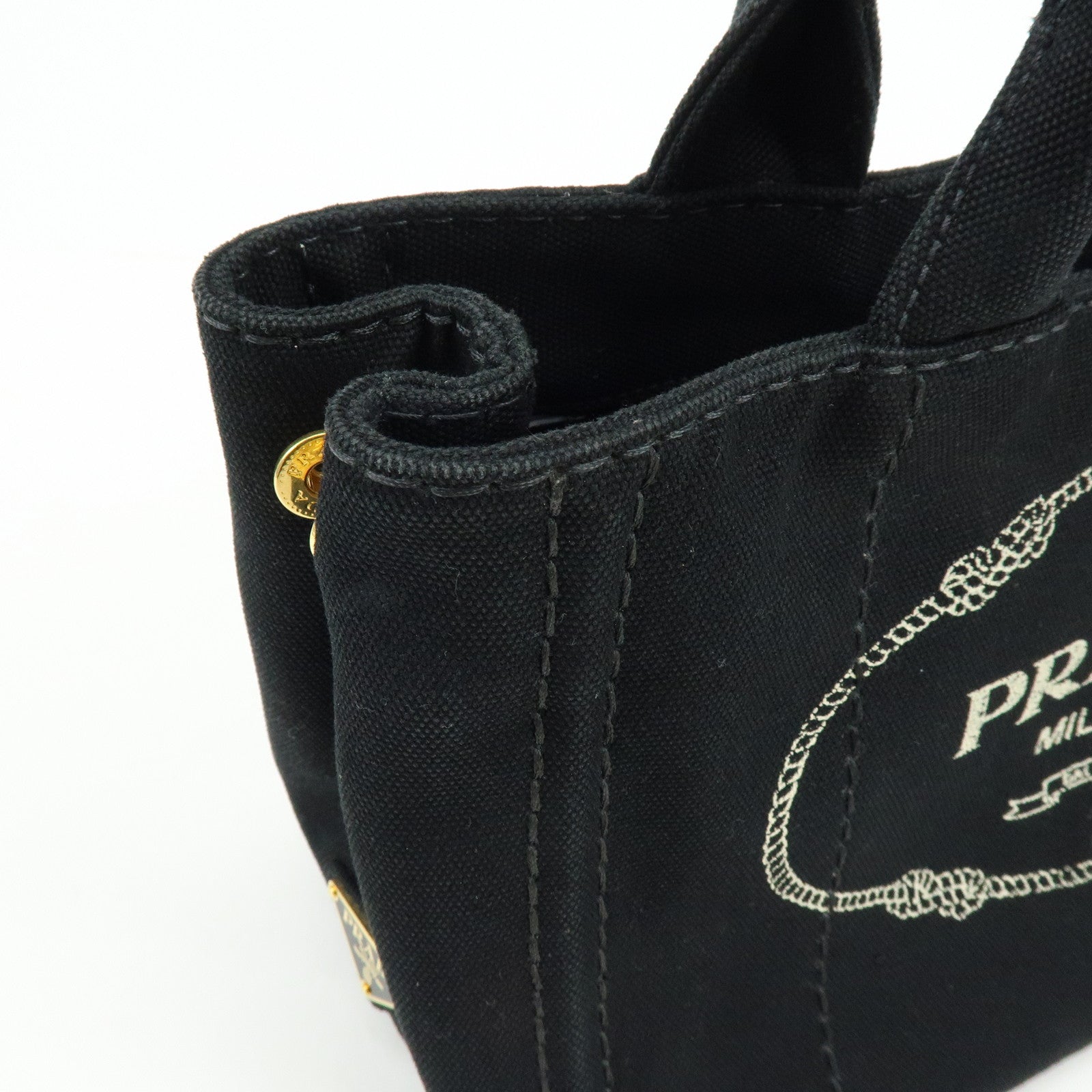PRADA Triangle Logo Canapa Mini Canvas 2Way Bag Hand Bag 1BG439