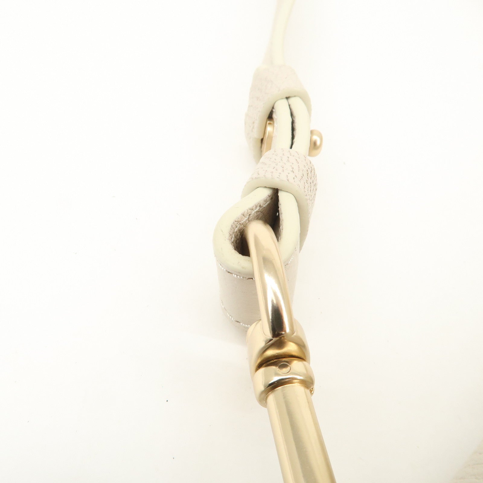 Chole See by Chloé Hana Leather Shoulder Bag Ivory Gold