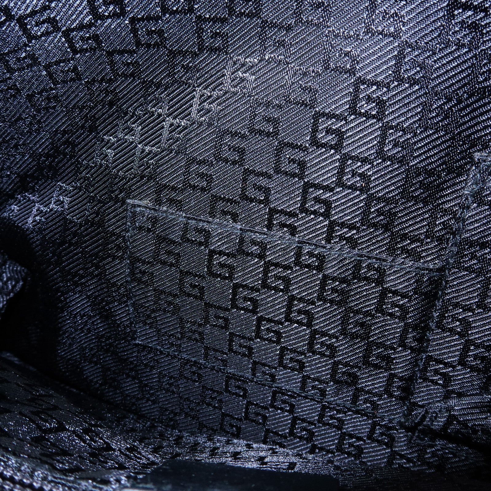 GUCCI Nylon Leather Shoulder Bag Crossbody Bag Black 122373