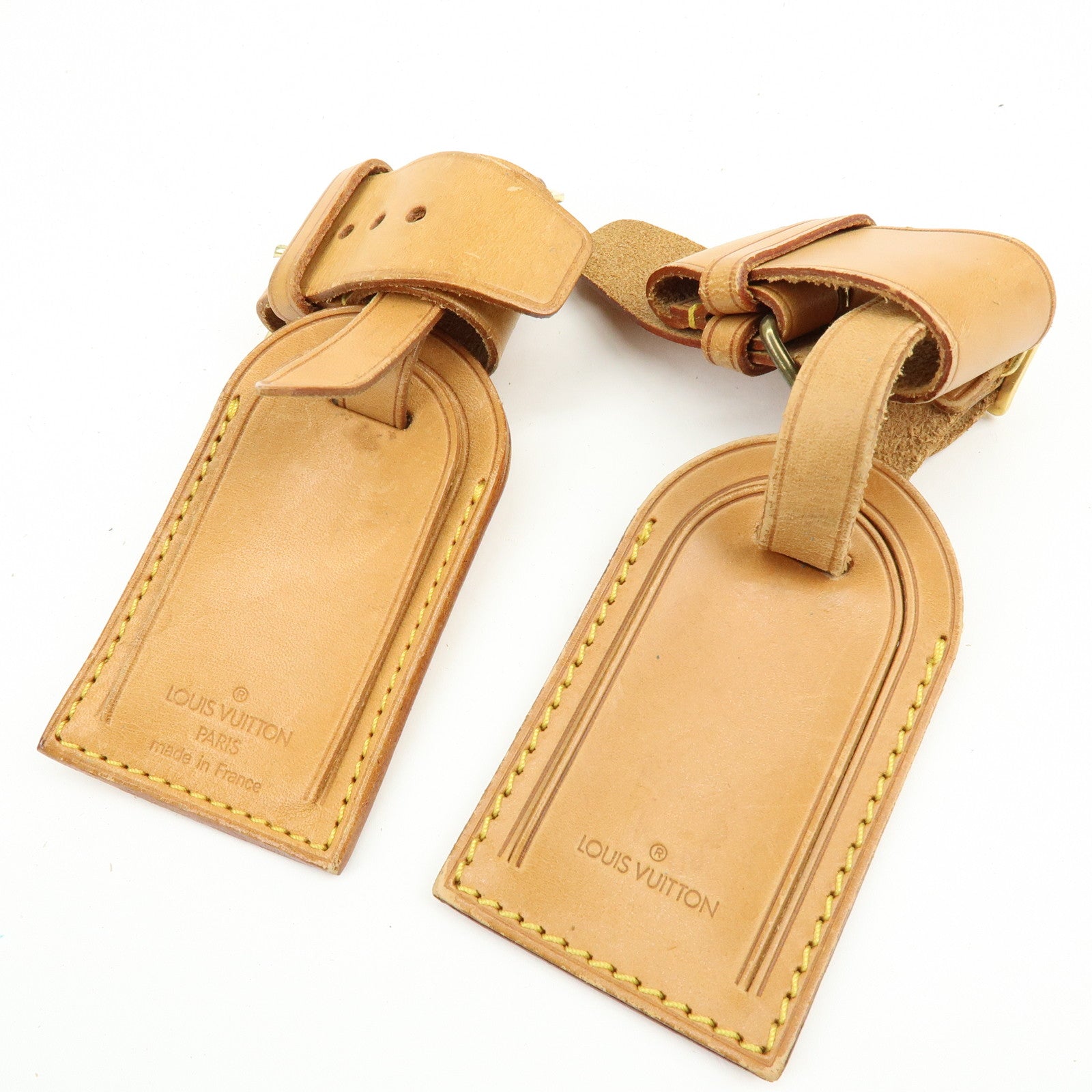 Louis Vuitton Set of 10 Leather Name Tag & Poignet Natural