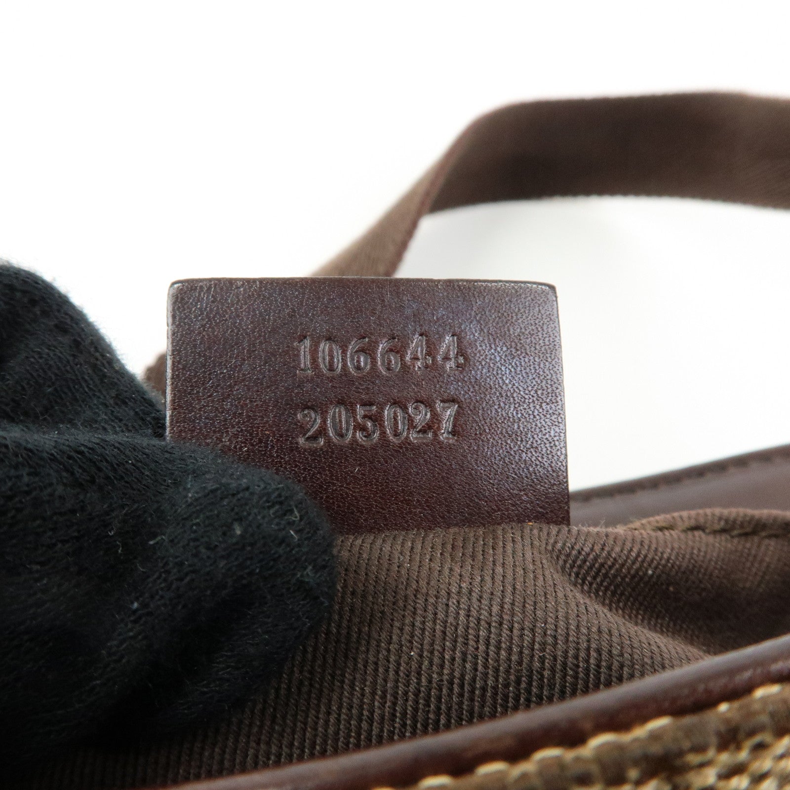 GUCCI GG Canvas Leather Mini Hand Bag Pouch Beige Brown 106644
