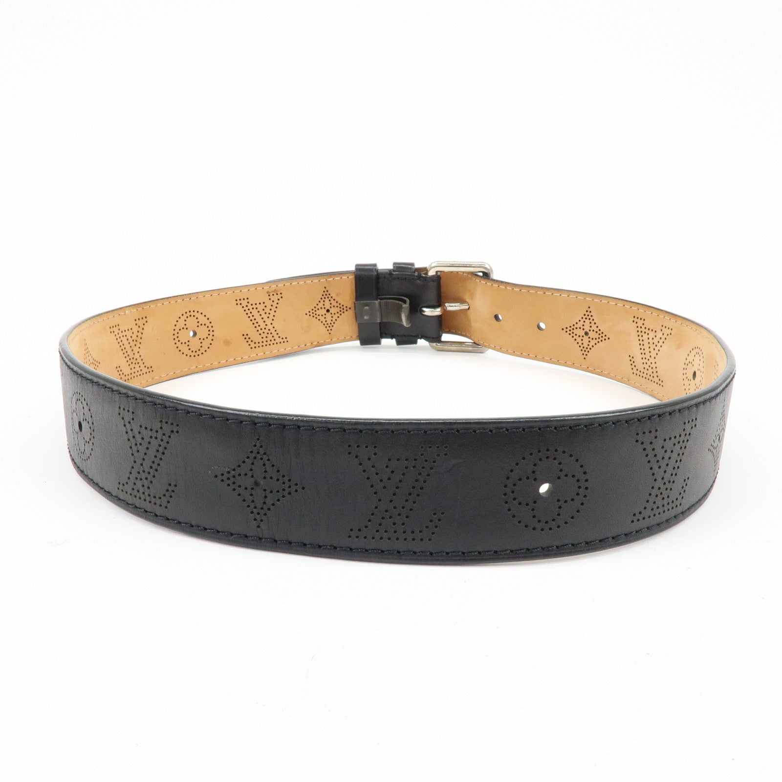 Louis Vuitton Leather Ceinture Perfo Belt 80/32 Black M6931