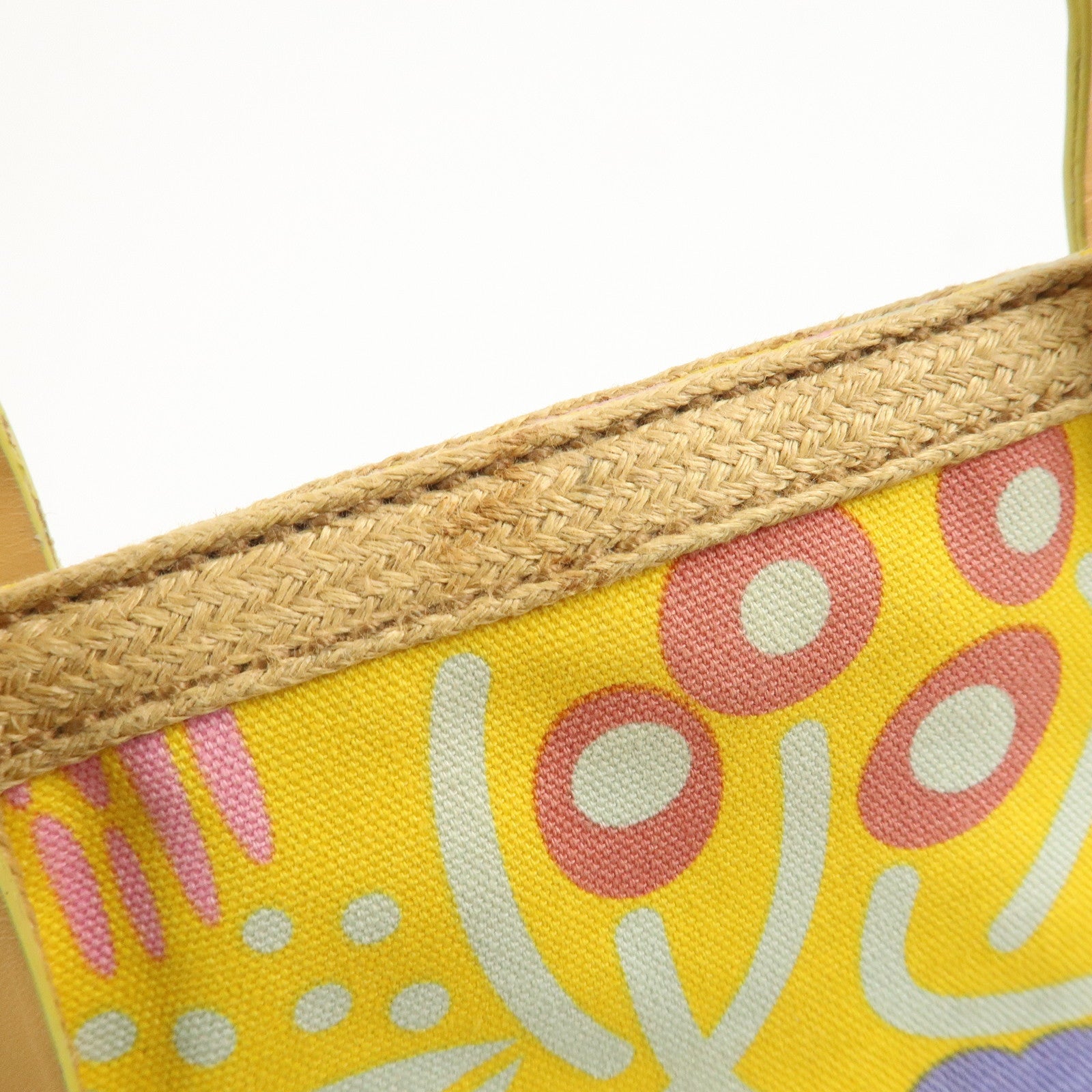 CHANEL Canvas High Summer Flower Tote Bag Shoulder Bag Yellow