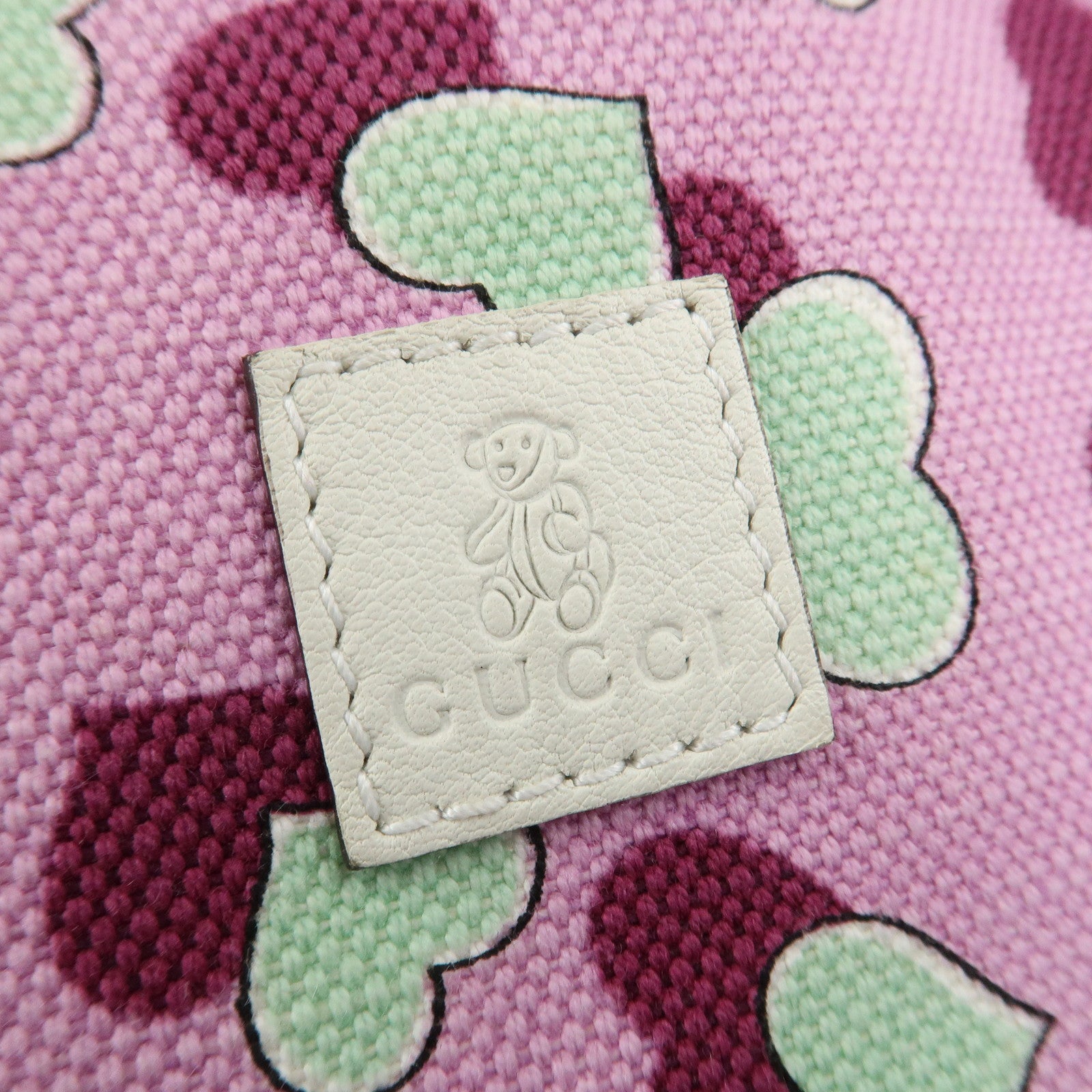 GUCCI Children's Canvas Leather Tote Bag Hand Bag Pink Ivory 284721 Used