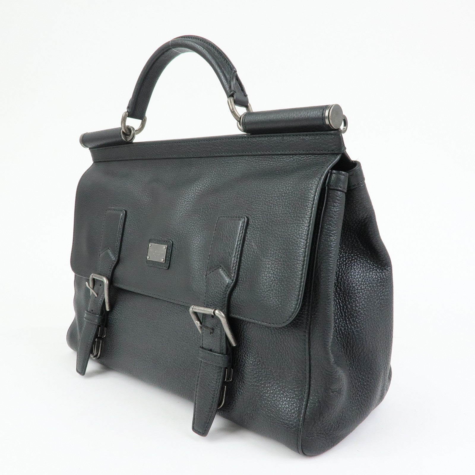 Dolce & Gabbana Leather 2Way Bag Hand Bag Shoulder Bag Black