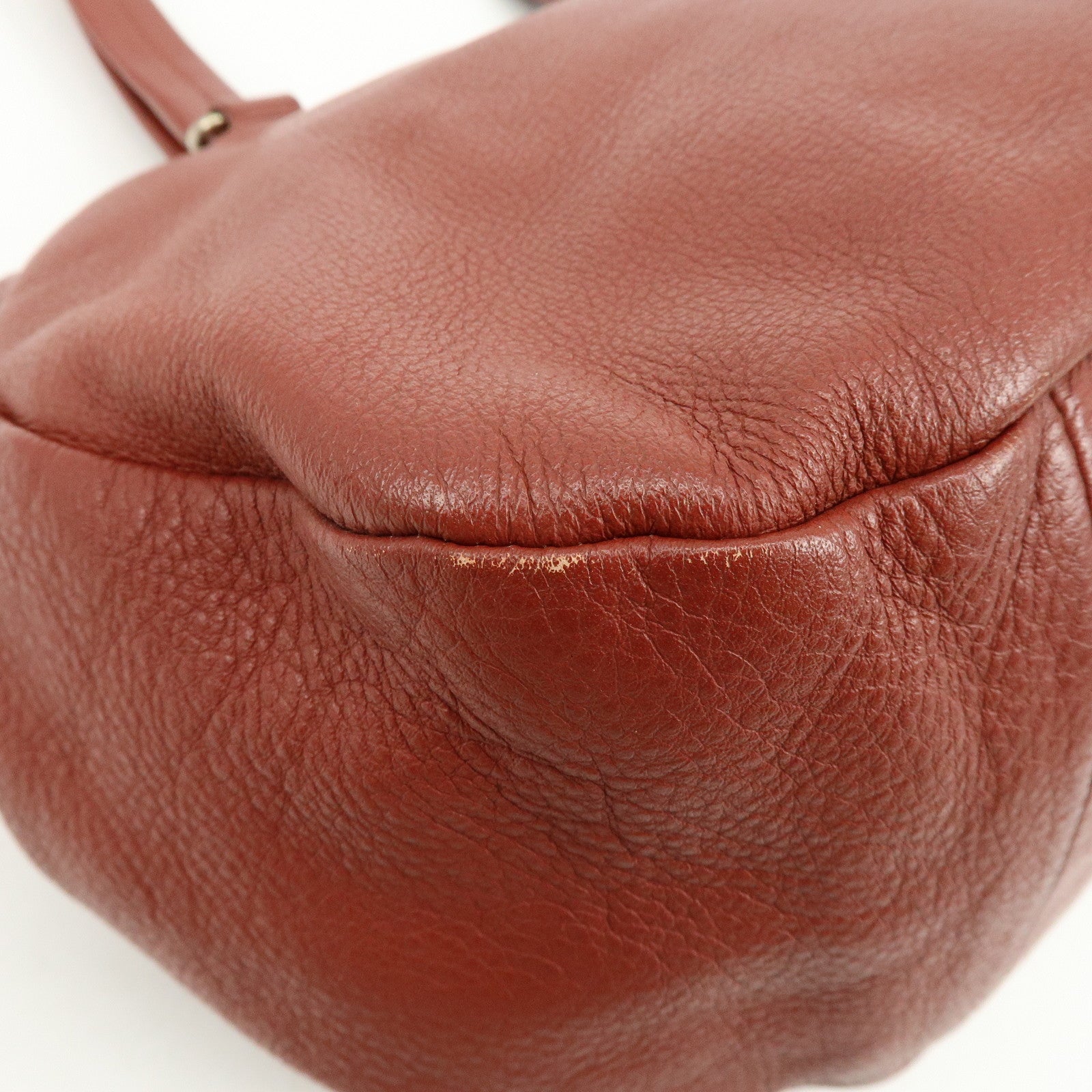 Chloe See by Chloe Leather Shoulder Bag Hand Bag Tassel Red