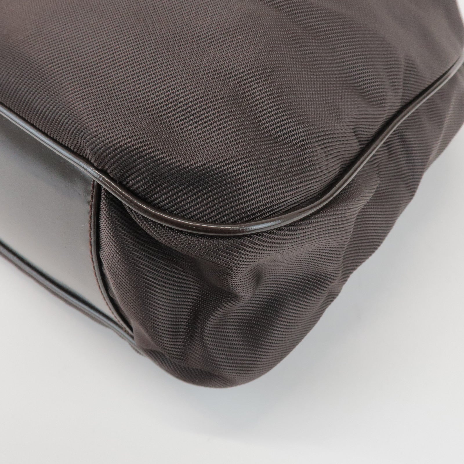 GUCCI Bamboo Nylon Canvas Leather 2Way Hand Shoulder Bag 001.2404