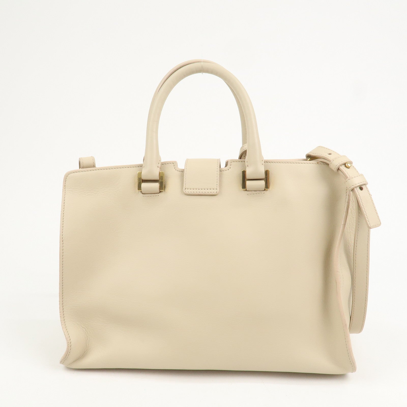 SAINT LAURENT PARIS Leather Petit Cabas Y 2WAY Bag Beige 311210