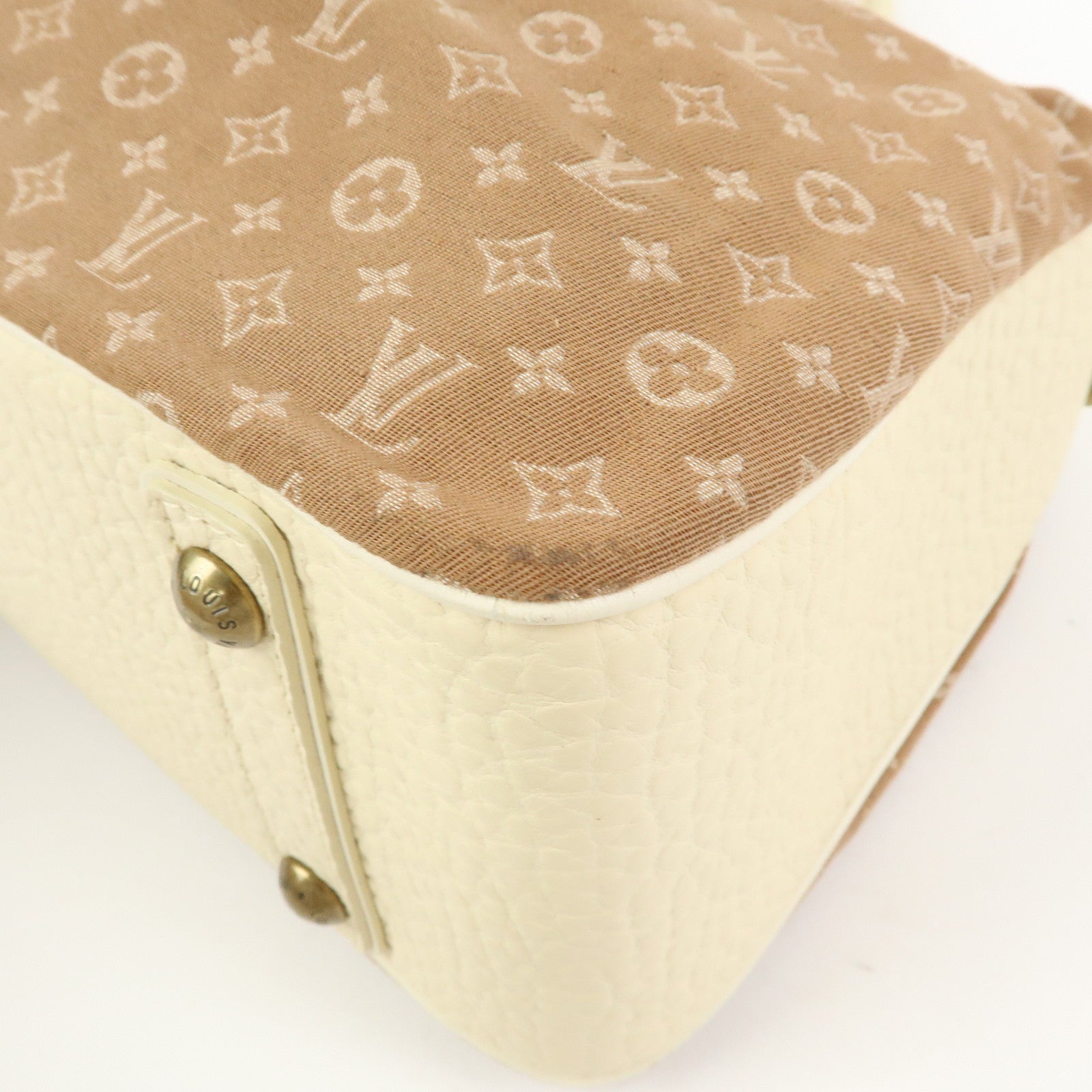 Louis Vuitton Monogram Mini Lin Trapes GM Hand Bag Camel M40060