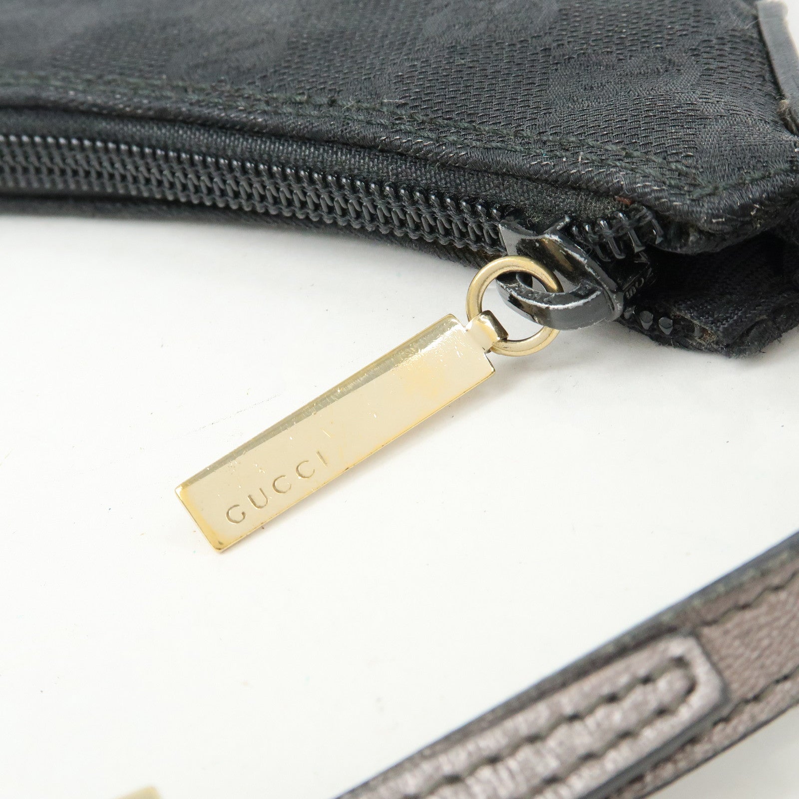 GUCCI GG Canvas Leather Shoulder Bag Hand Bag Black 005.0813