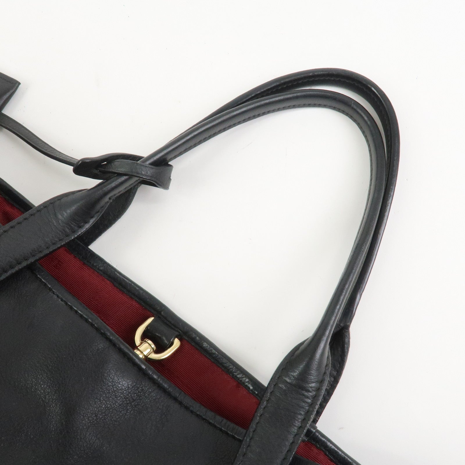 LOEWE Heritage Calf Leather Tote Bag Hand Bag Black