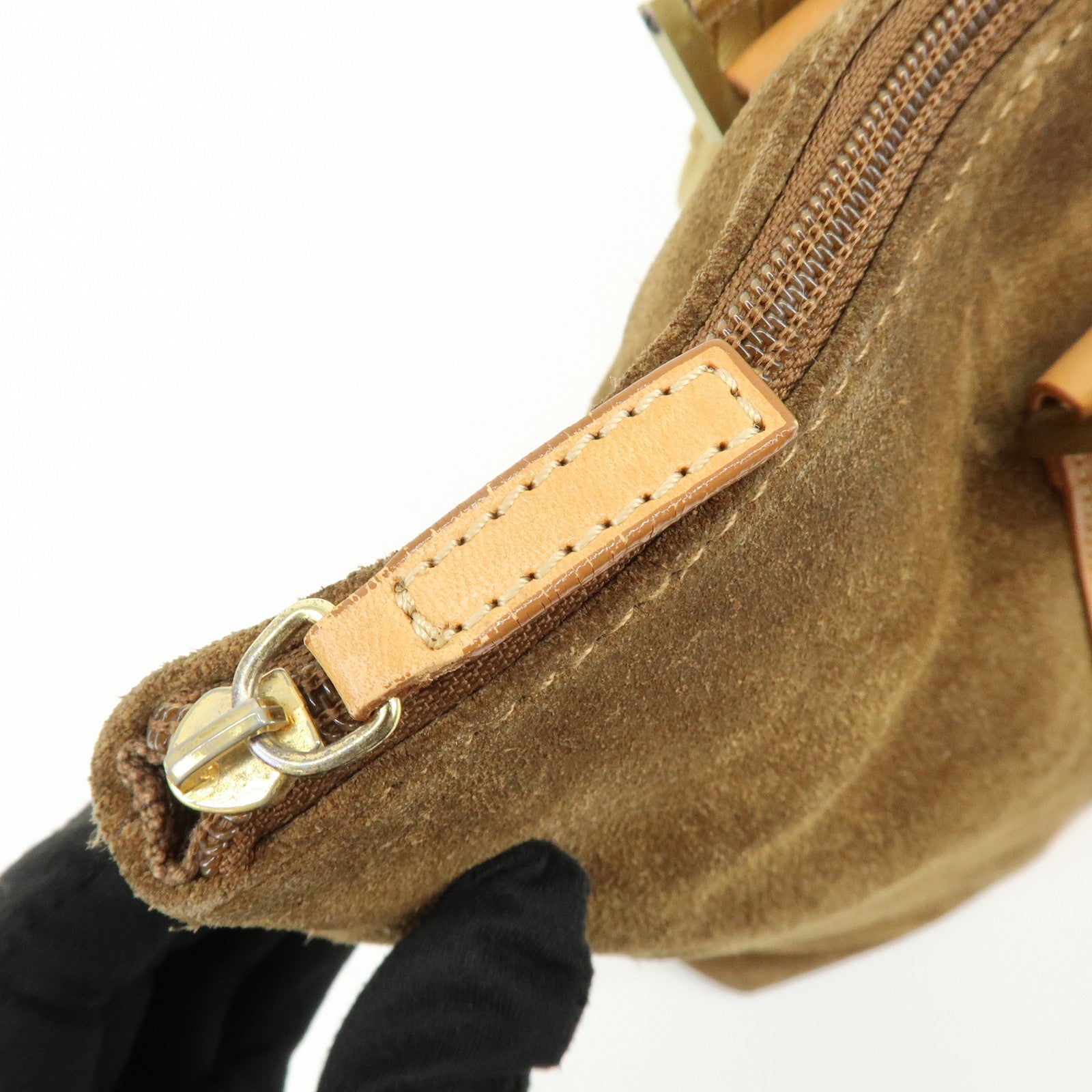 Ferragamo Suede Leather Tote Bag Shoulder Bag Hand Bag Brown