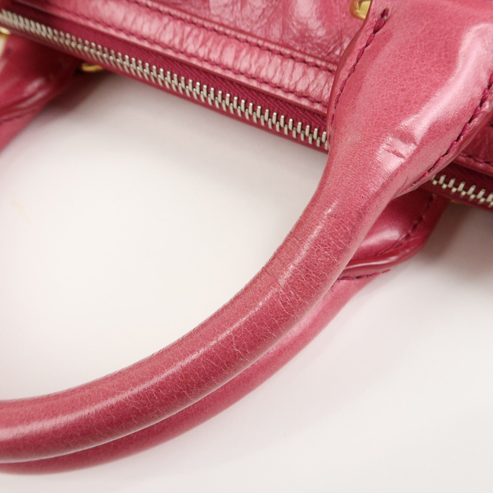 MIU MIU Logo Leather 2Way Bag Hand Bag Shoulder Bag Pink 5BB104