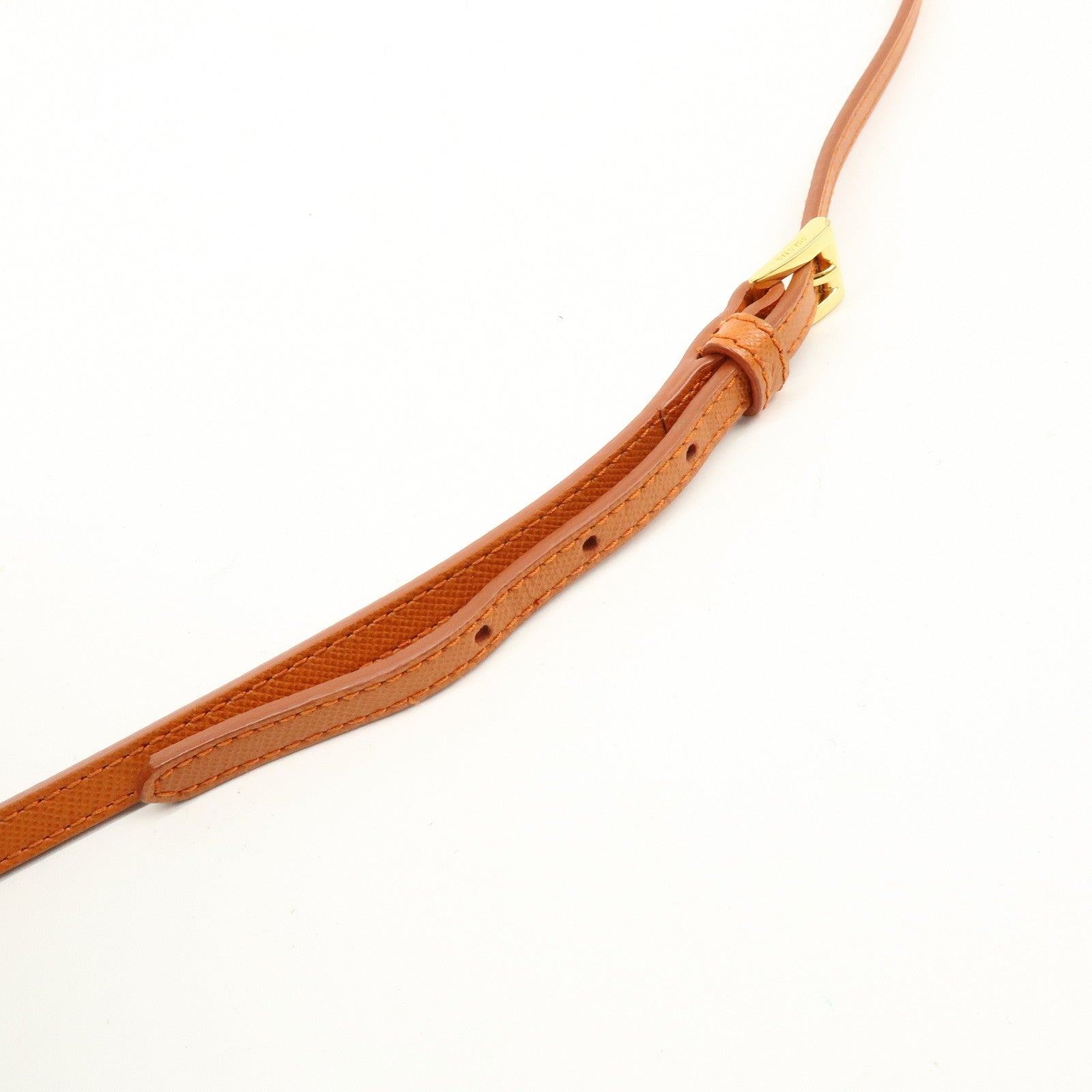 PRADA Triangle Logo Nylon Leather Shoulder Bag Orange 1N1861