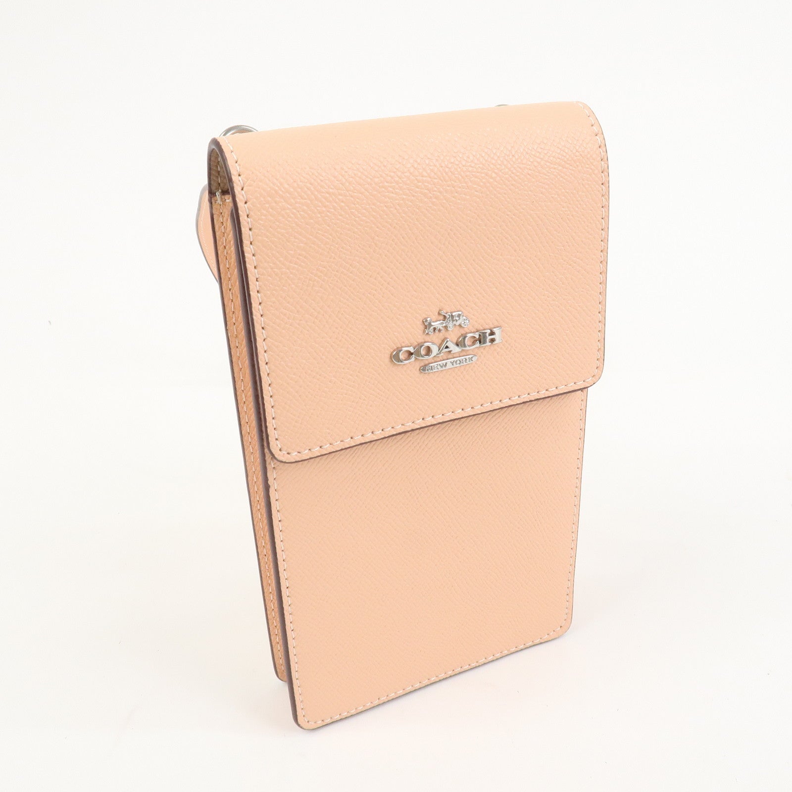 COACH Logo Leather Shoulder Bag Crossbody Bag Pink