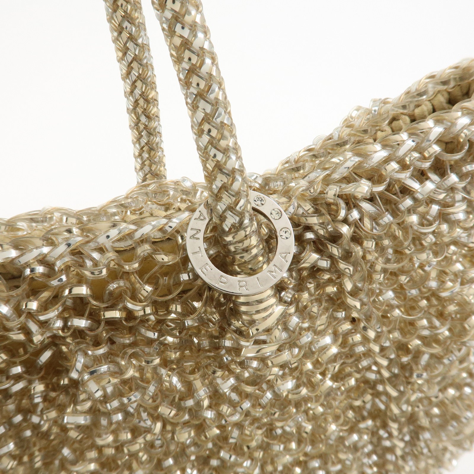 ANTEPRIMA Wire Bag PVC Hand Bag Shoulder Bag Gold