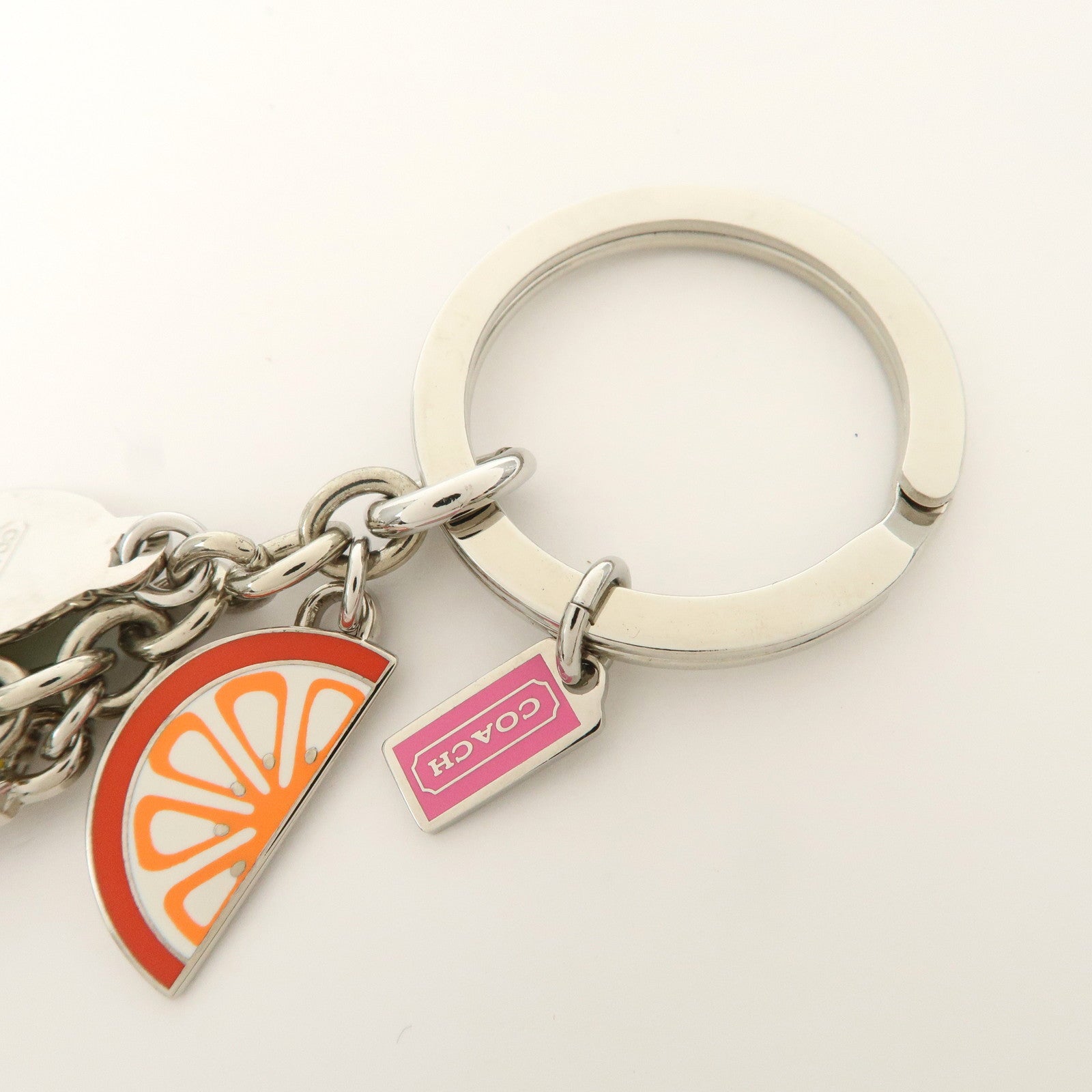 COACH Set Of 3 Bag Charm Key Charm Metal Multicolor Fruits