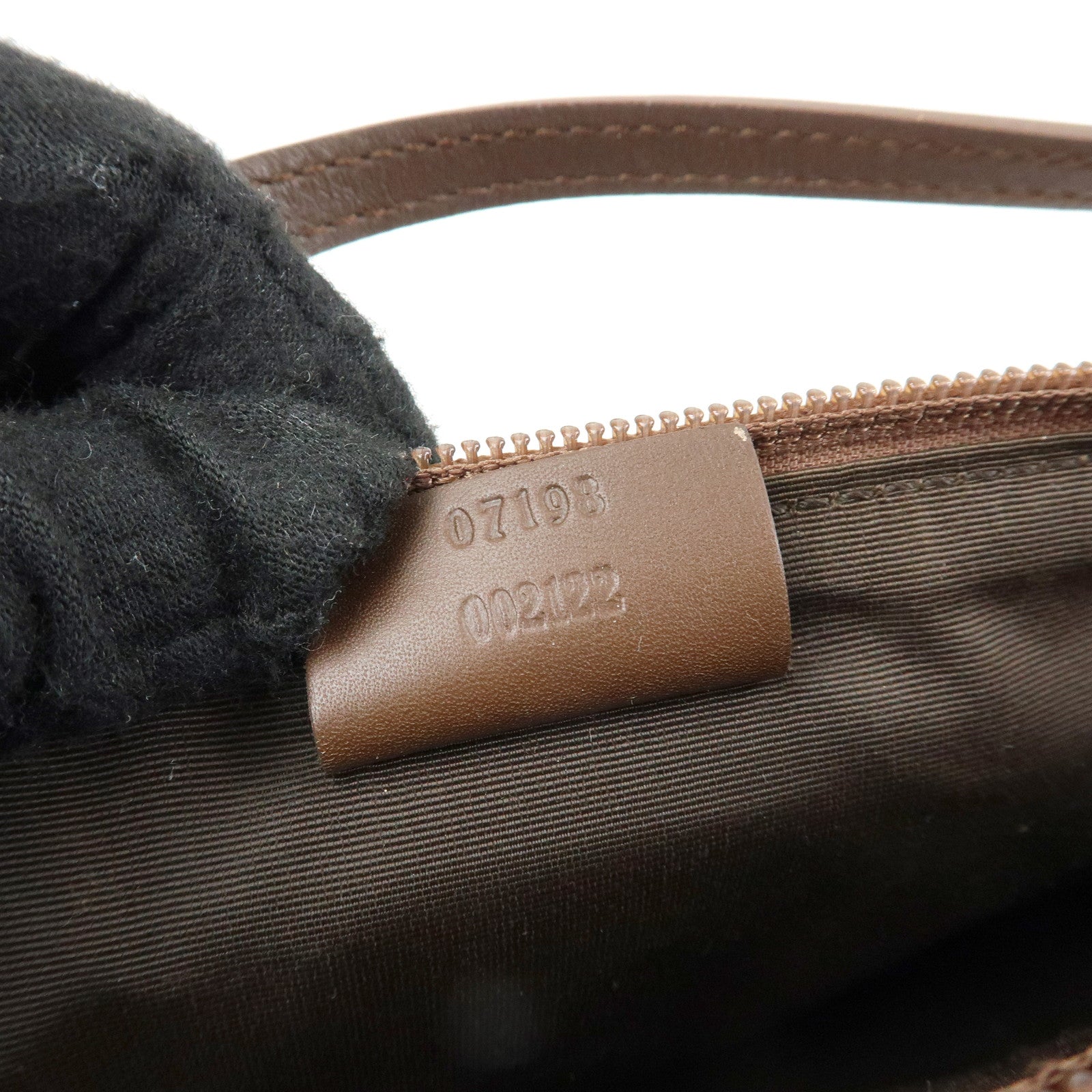GUCCI Boat Bag GG Canvas Leather Hand Bag Brown 07198