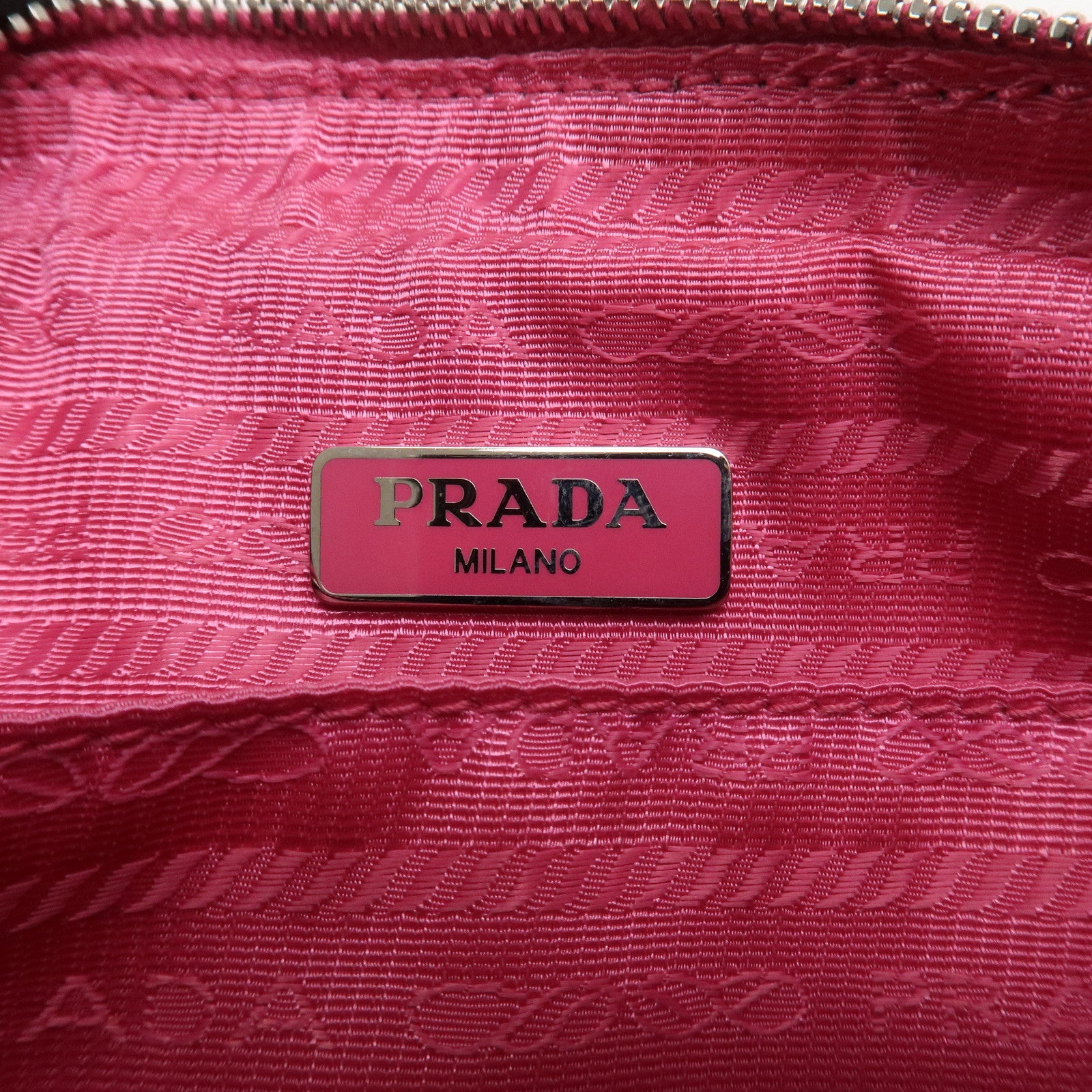 PRADA Grommet Canapa Mini Canvas 2Way Bag Hand Bag Pink 1BG439