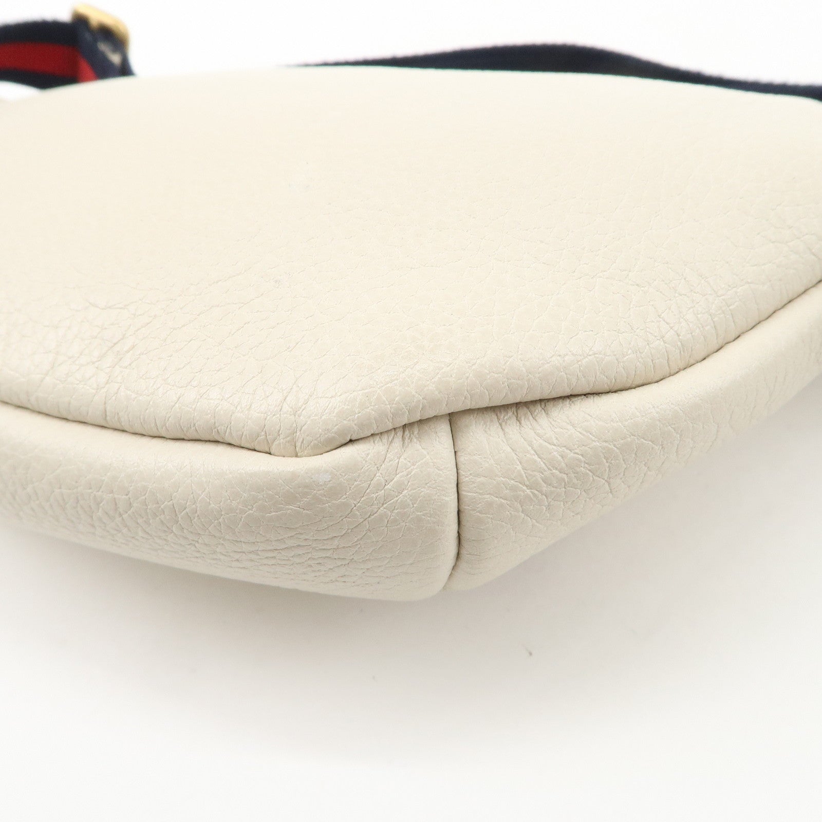 GUCCI Sherry Leather Canvas Waist Bag Crossbody Bag Ivory 527792