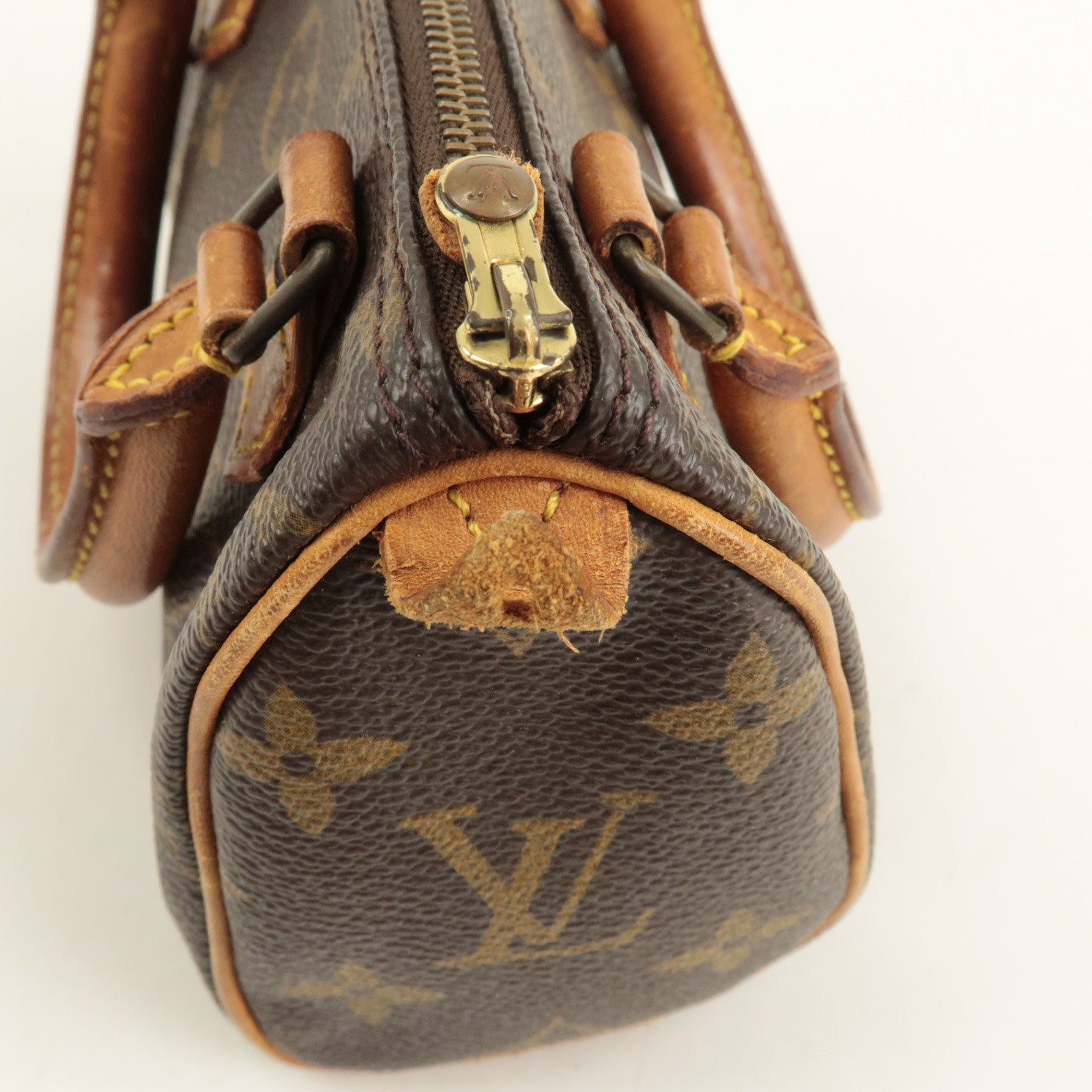 Louis Vuitton Monogram Mini Speedy Hand Bag Brown M41534 Used