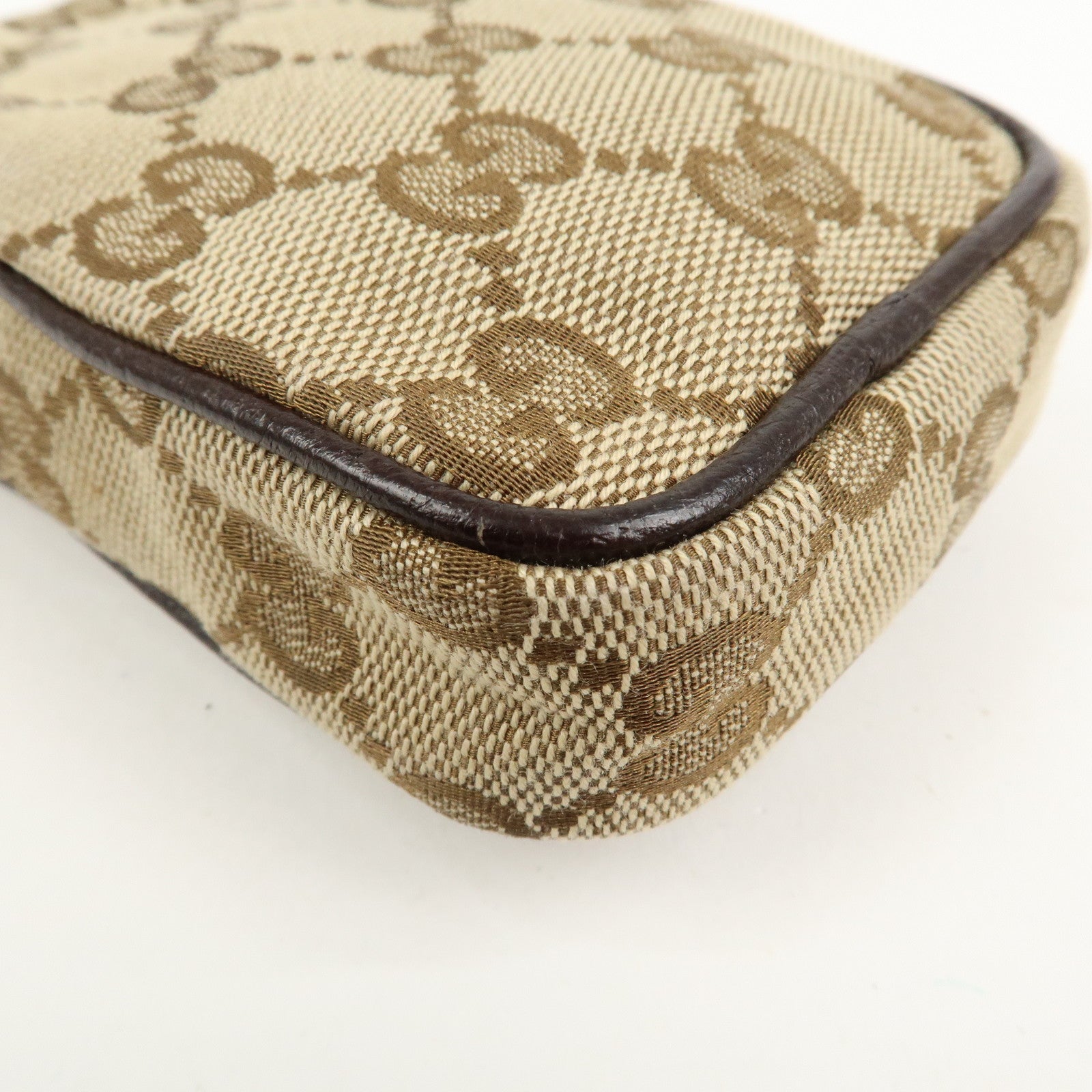 GUCCI GG Canvas Leather Cigarette Case Beige Brown 115249