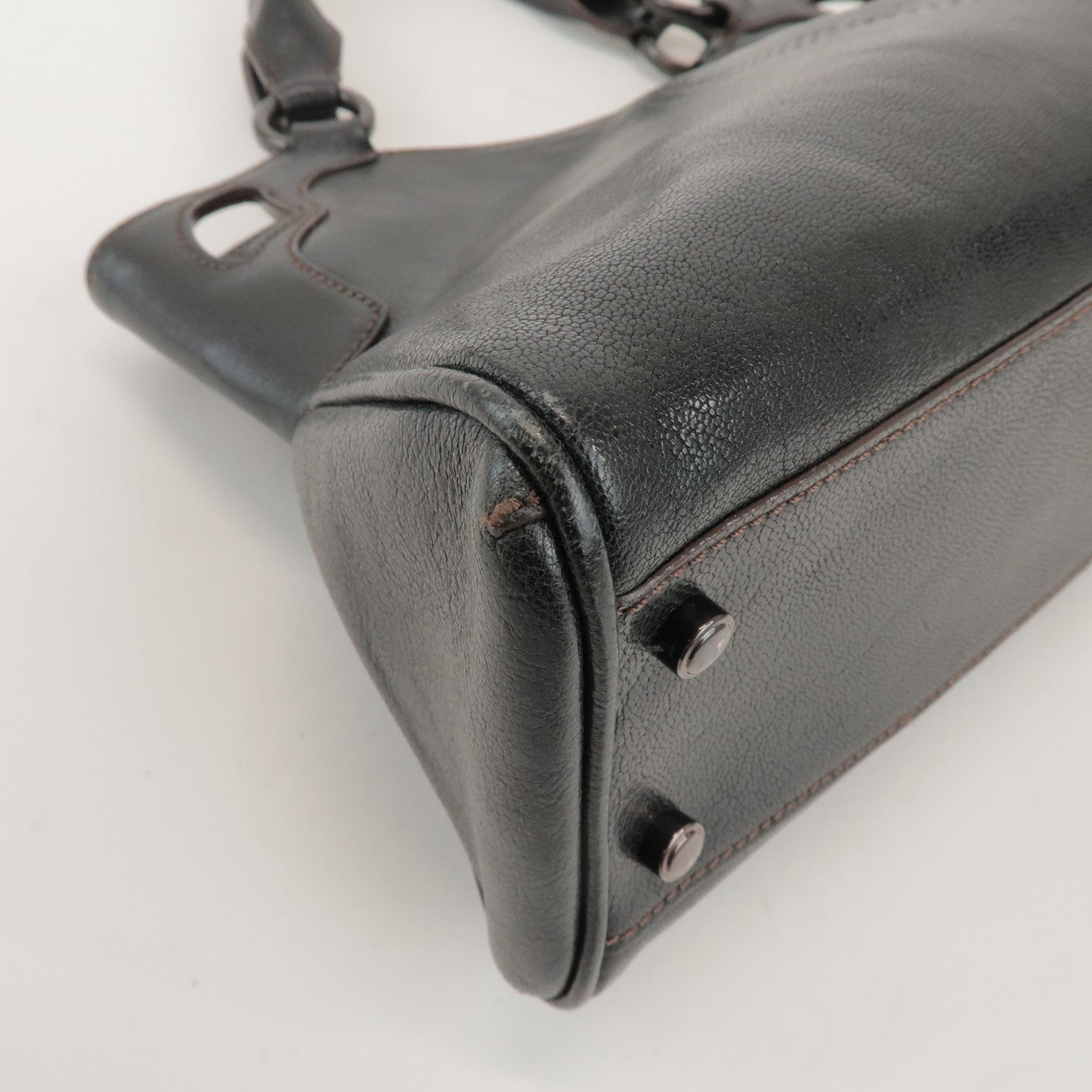 Cartier Marcello de Cartier Leather Hand Bag Tote Bag Black