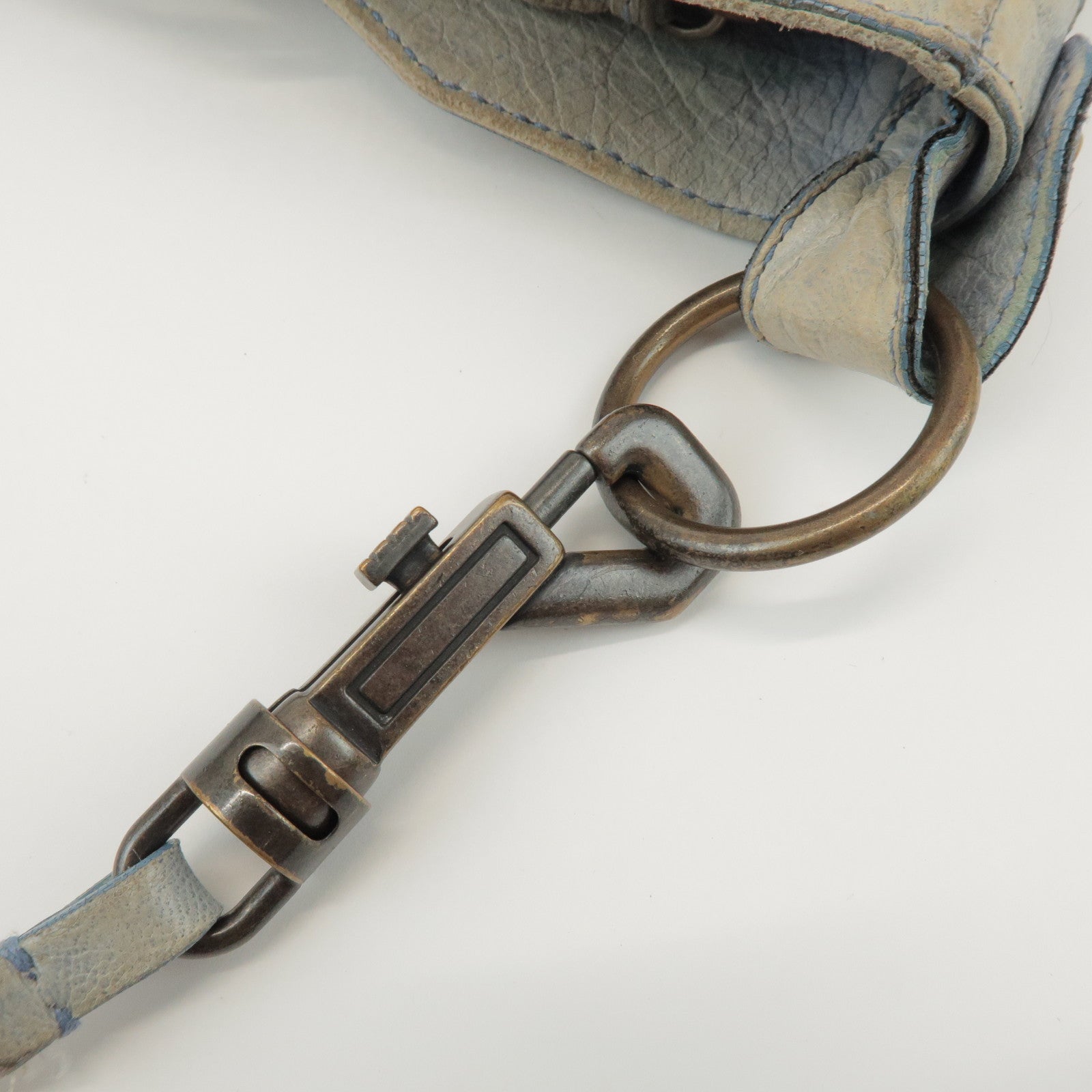 BALENCIAGA The Hip Leather Shoulder Crossbody Bag Light Blue 242803