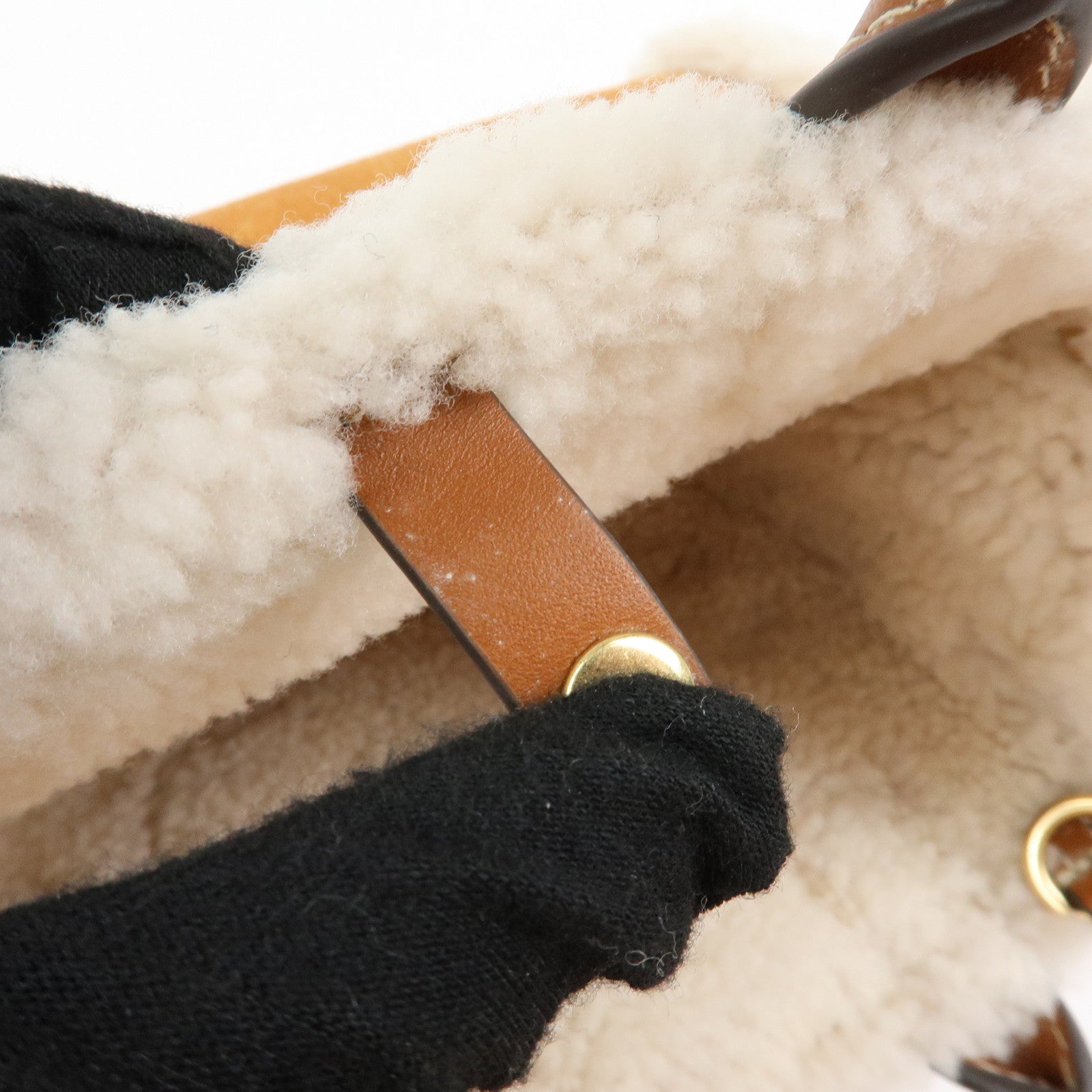 TORY BURCH Double T Ella Mouton Leather 2Way Hand Shoulder Bag