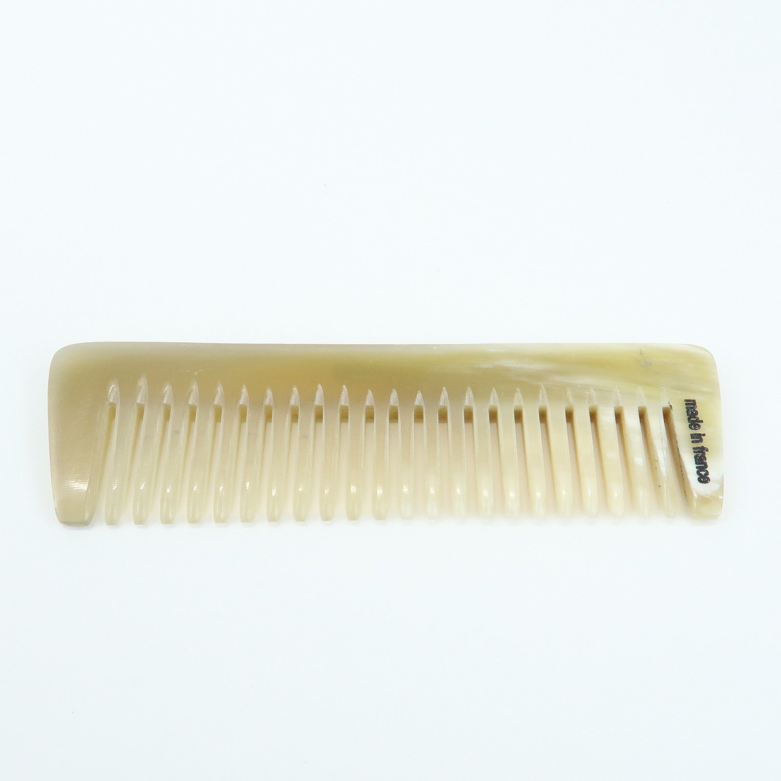 HERMES Etui Peigne Plastic Hair Comb & Leather Case Brown Orange