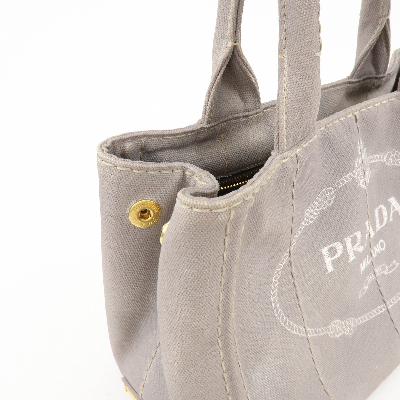 PRADA Canapa Mini 2Way Bag Hand Shoulder Bag Gray B2439G
