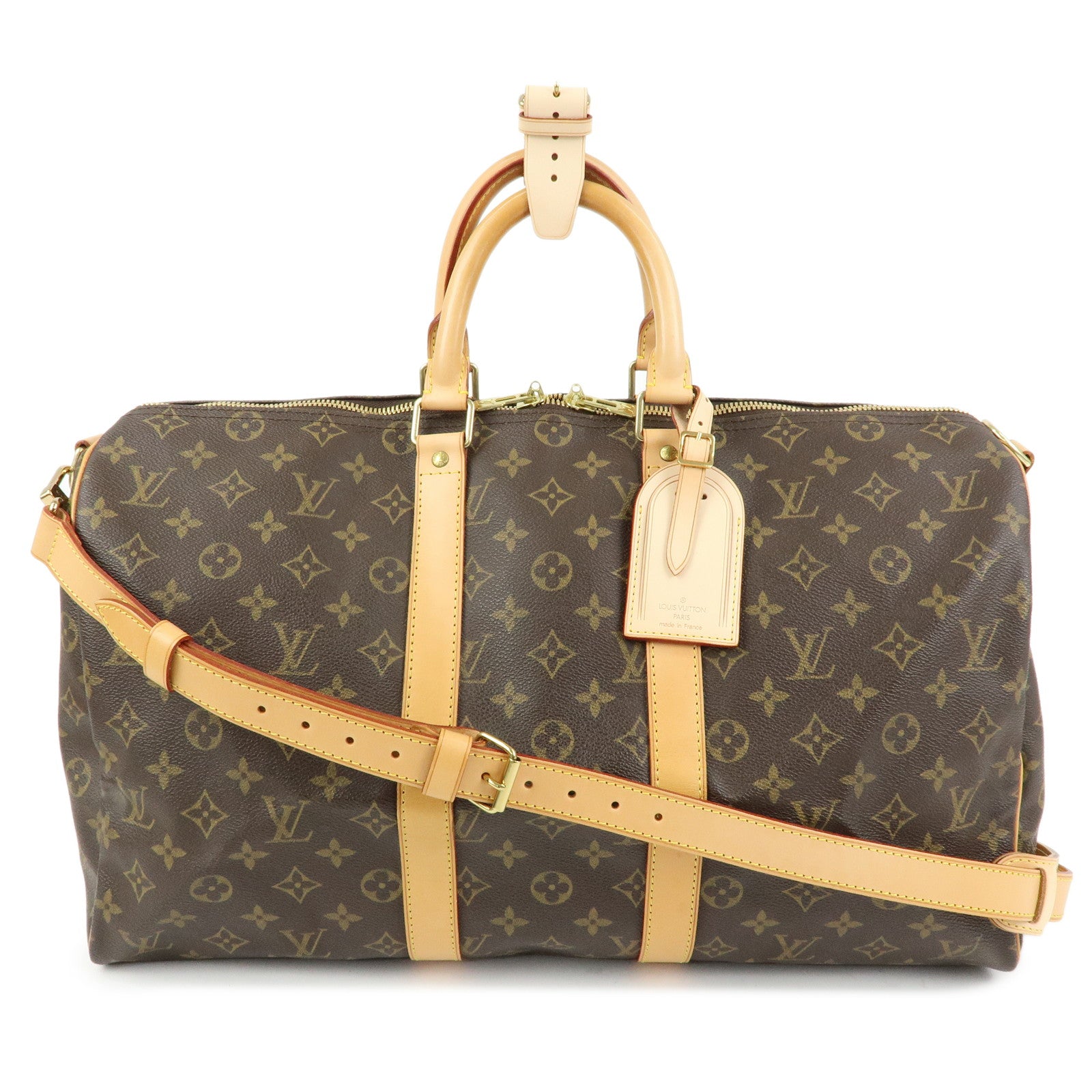 Louis Vuitton Monogram Keep All Bandouliere 45 Boston Bag M41418