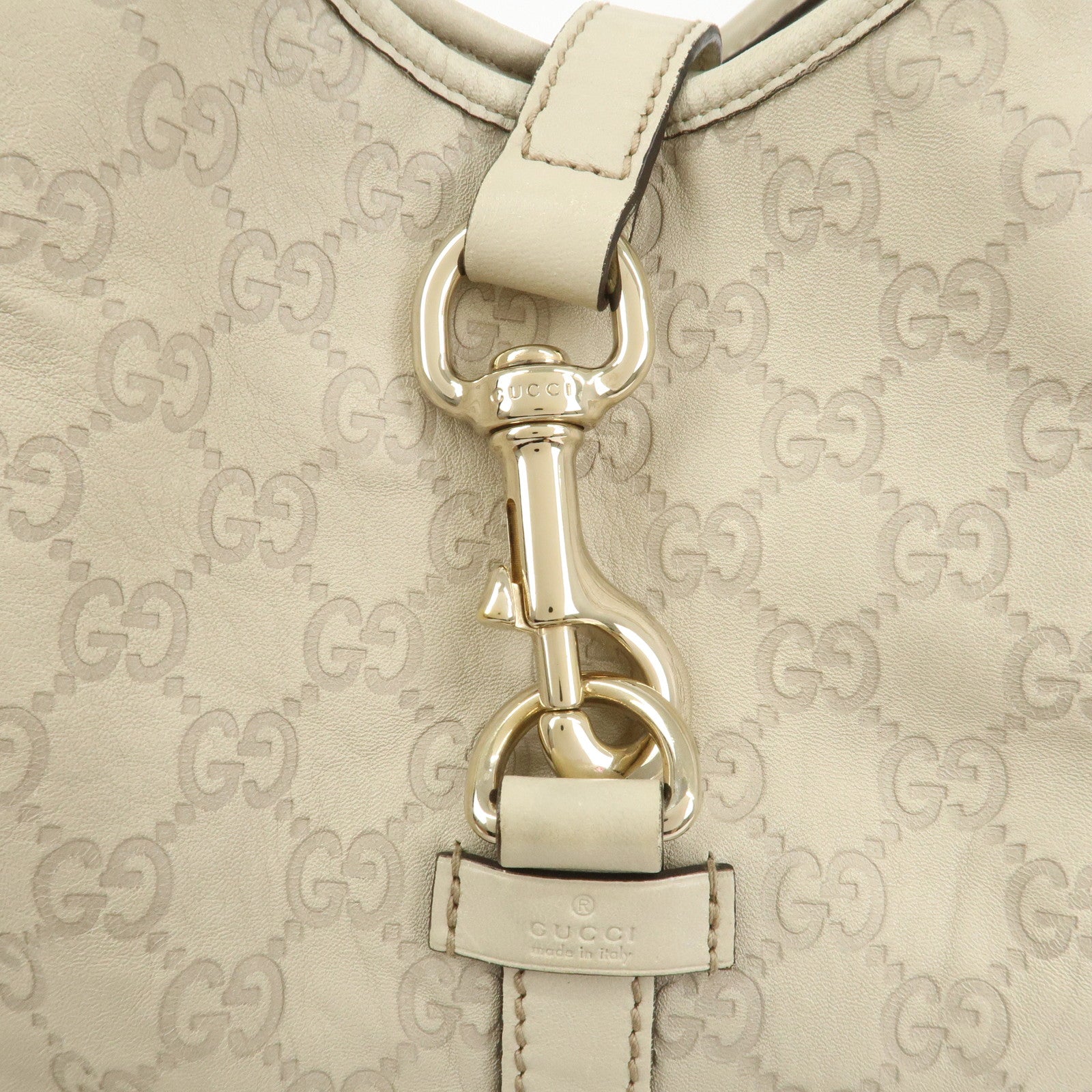 GUCCI Guccissima Leather Shoulder Bag Hand Bag Ivory 203494