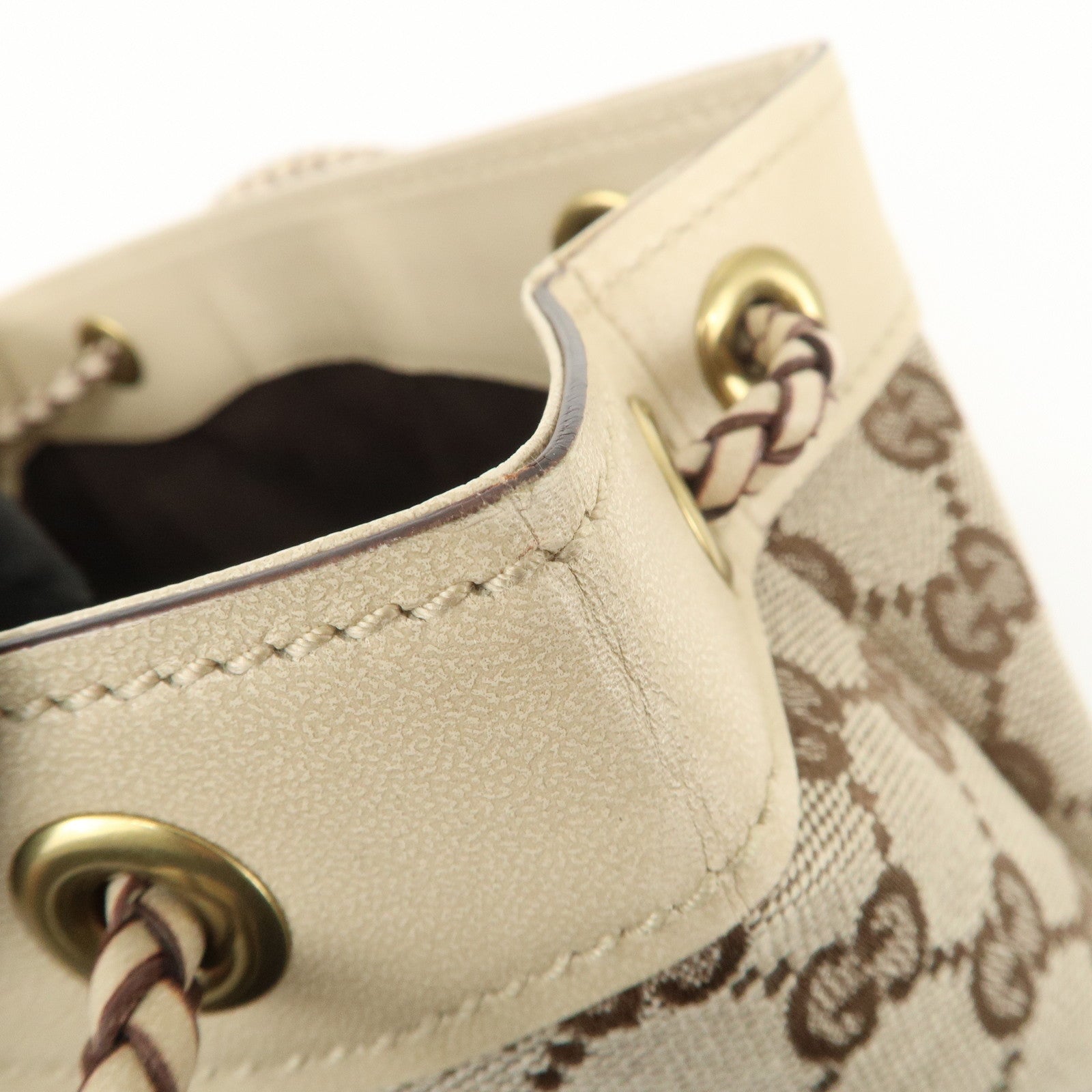 GUCCI GG Canvas Leather Shoulder Bag Hand Shoulder Bag Ivory 109143