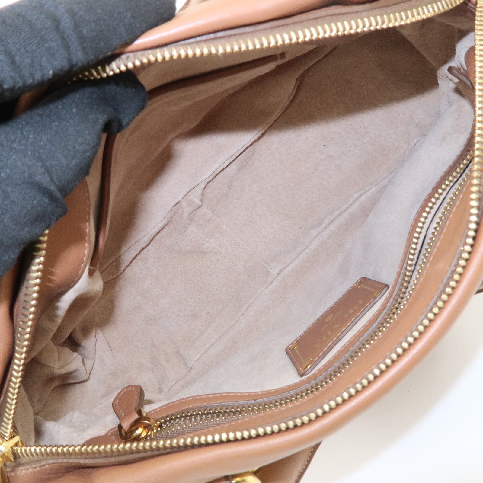 PRADA Leather 2Way Bag Hand Bag Shoulder Bag Brown BN2435 Used