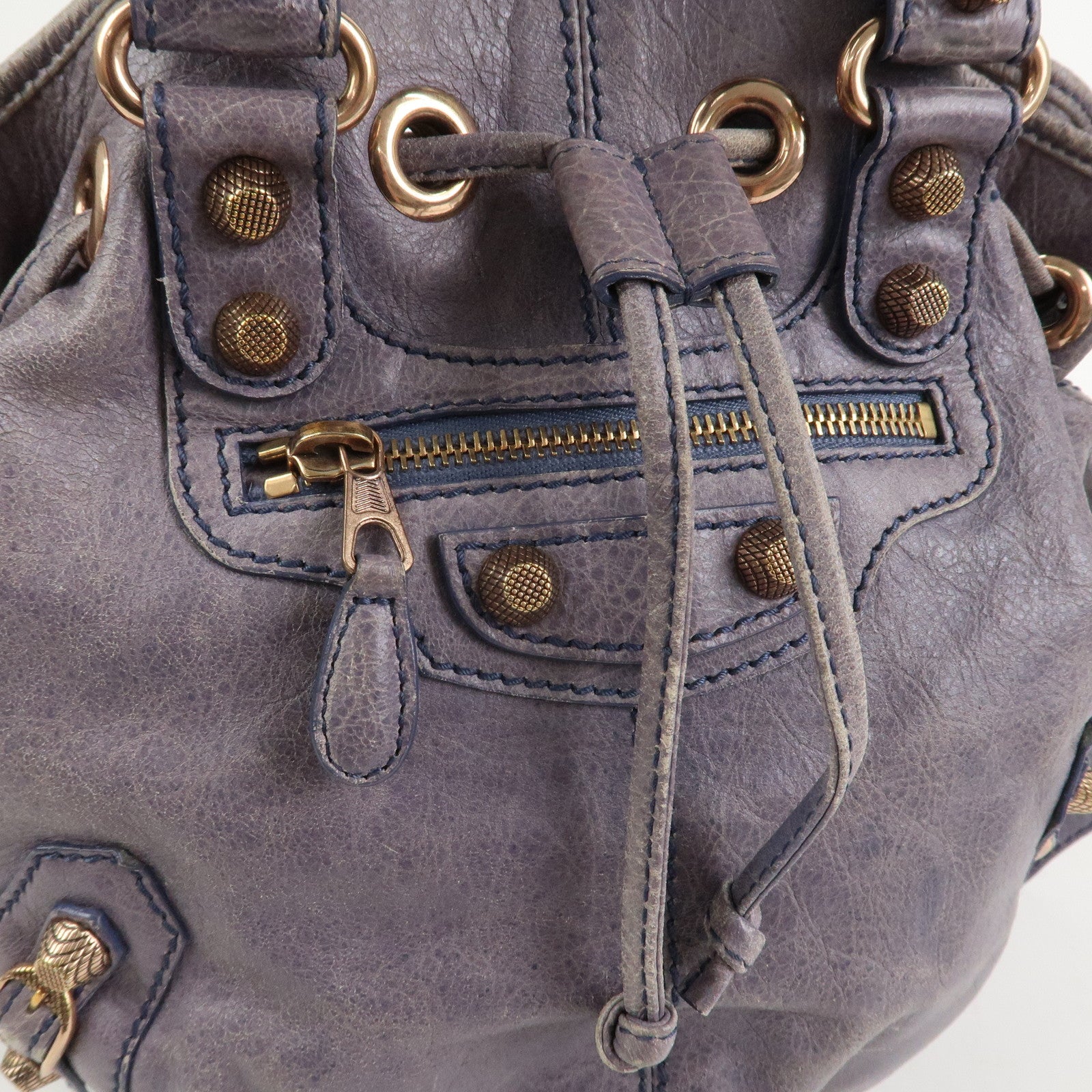 BALENCIAGA The Giant Mini Pompom 2Way Hand Shoulder Bag Gray 285439