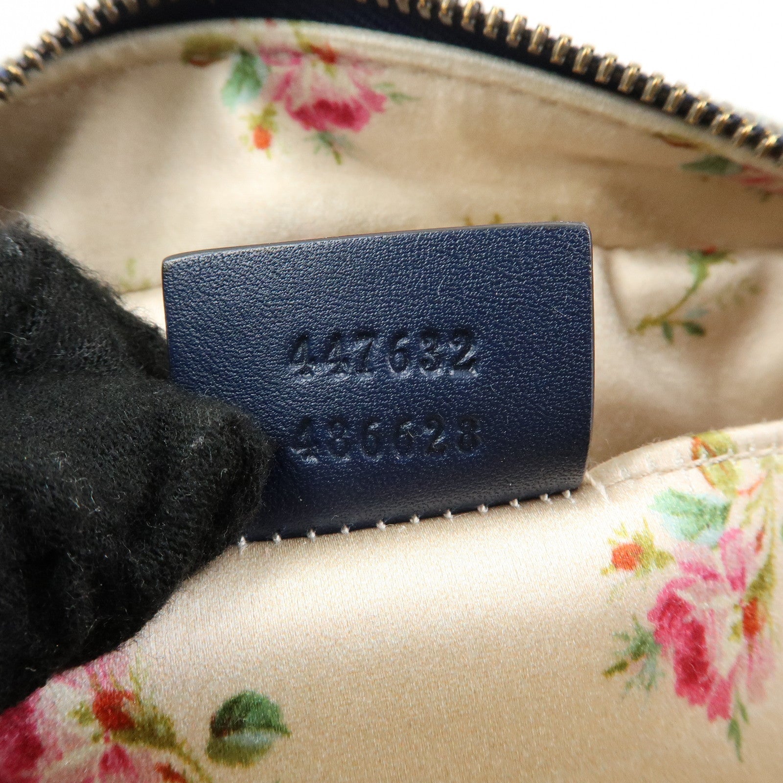 GUCCI GG Marmont Denim Leather Shoulder Bag Indigo Blue 447632