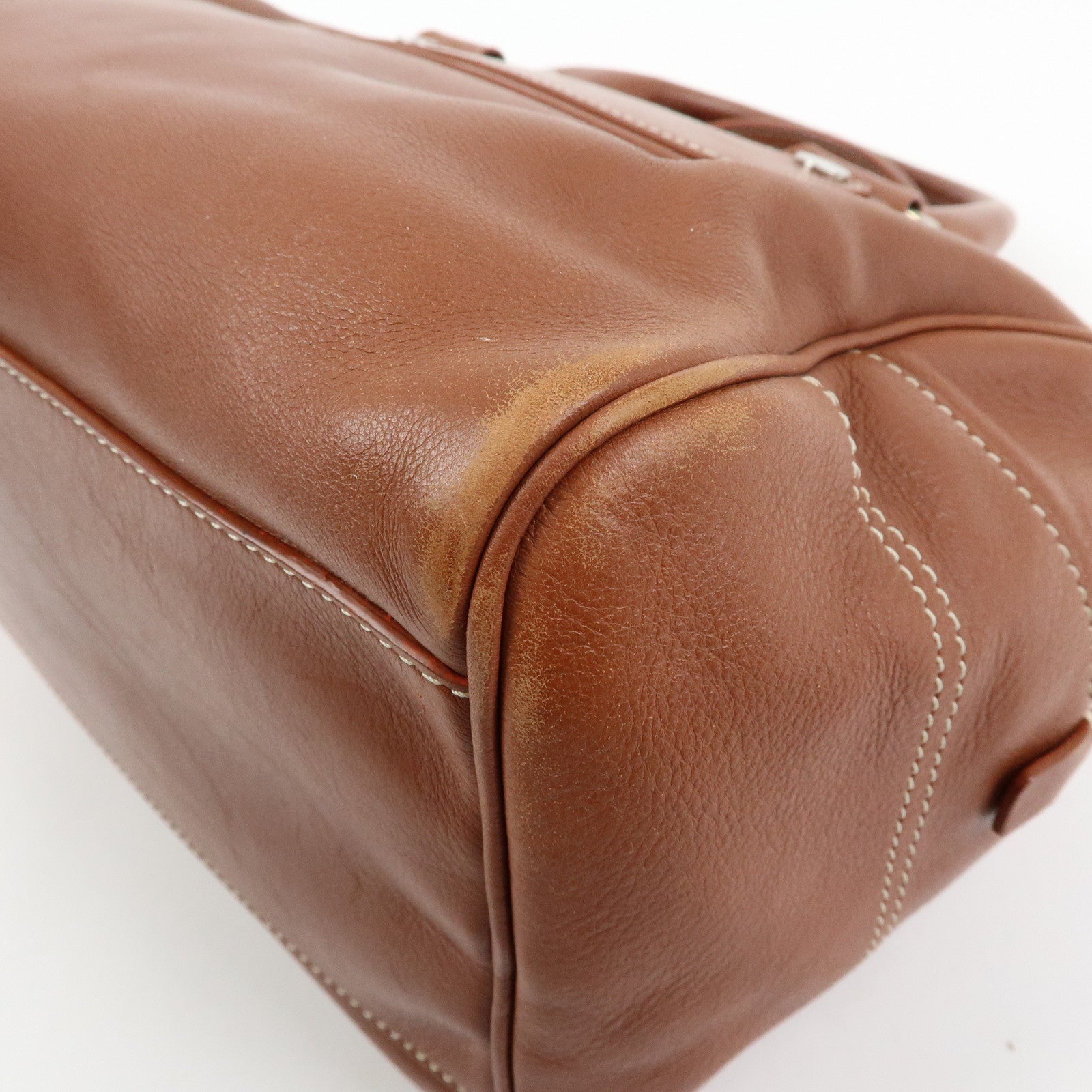 CELINE Boogie Bag Leather Hand Bag Tote Bag Brown