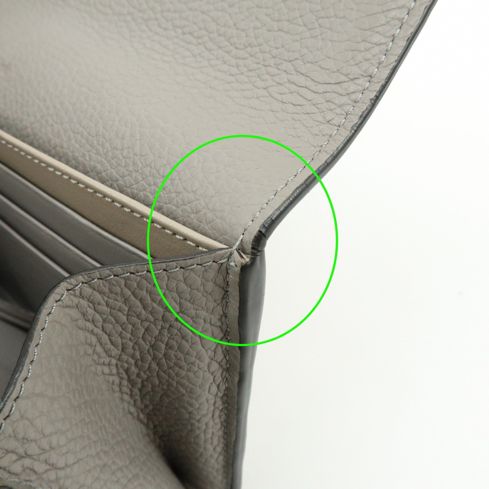 Chloe Alphabet Leather Flap Long Wallet C Charm Gray