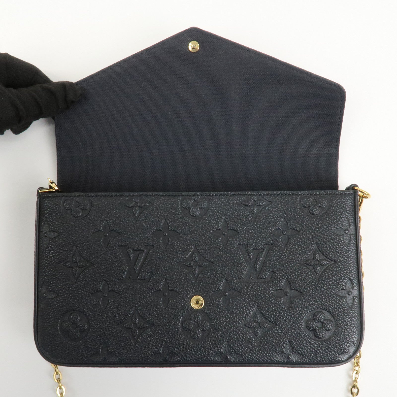 Louis Vuitton Monogram Empreinte Pochette Fﾃｩlicie Noir Black M82477