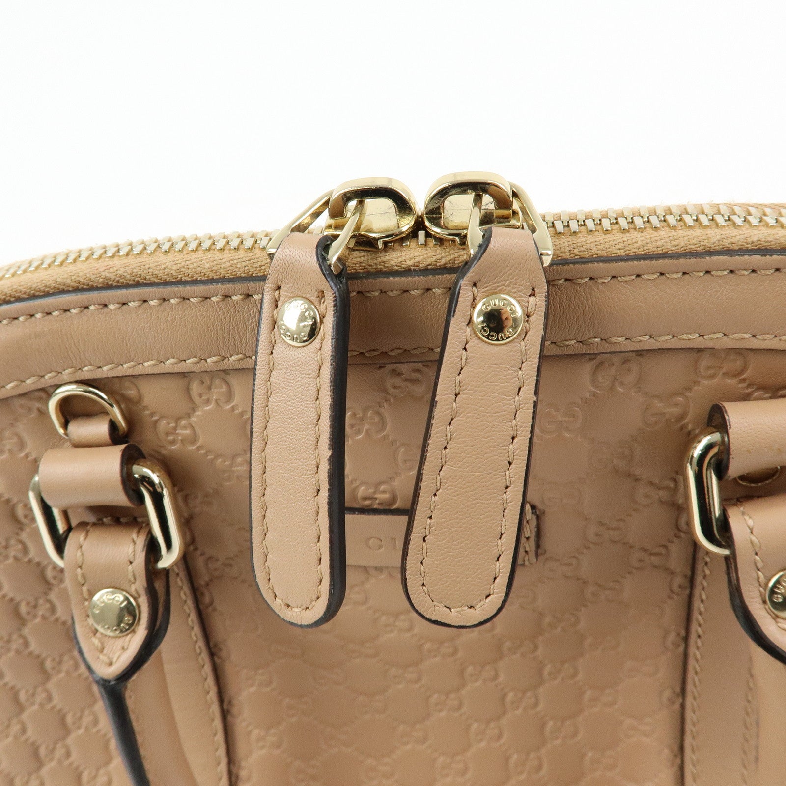 GUCCI Microguccissima Leather 2Way Bag Hand Bag Beige 449654