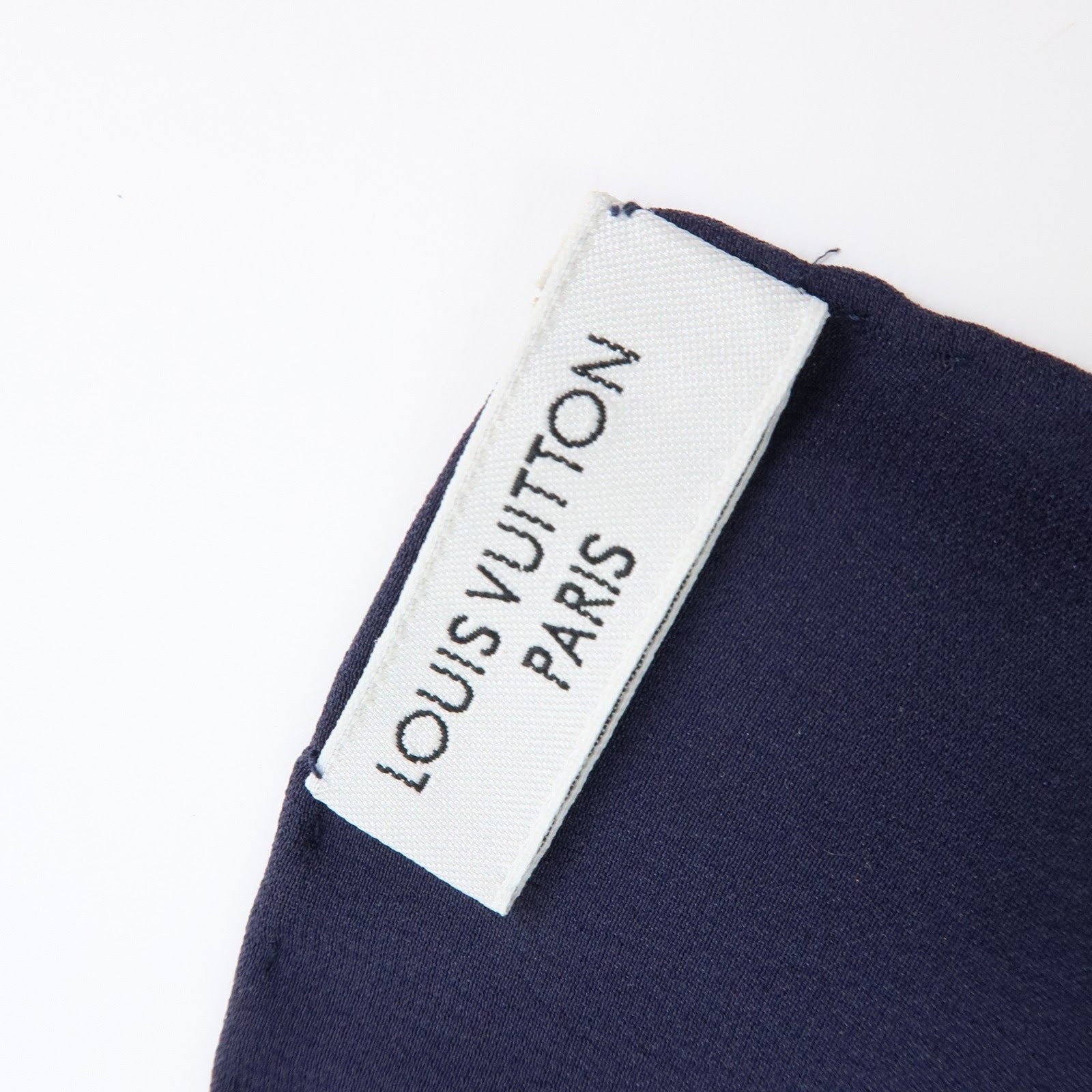 Louis Vuitton Monogram Silk100% Scarf Stole Shawl Navy