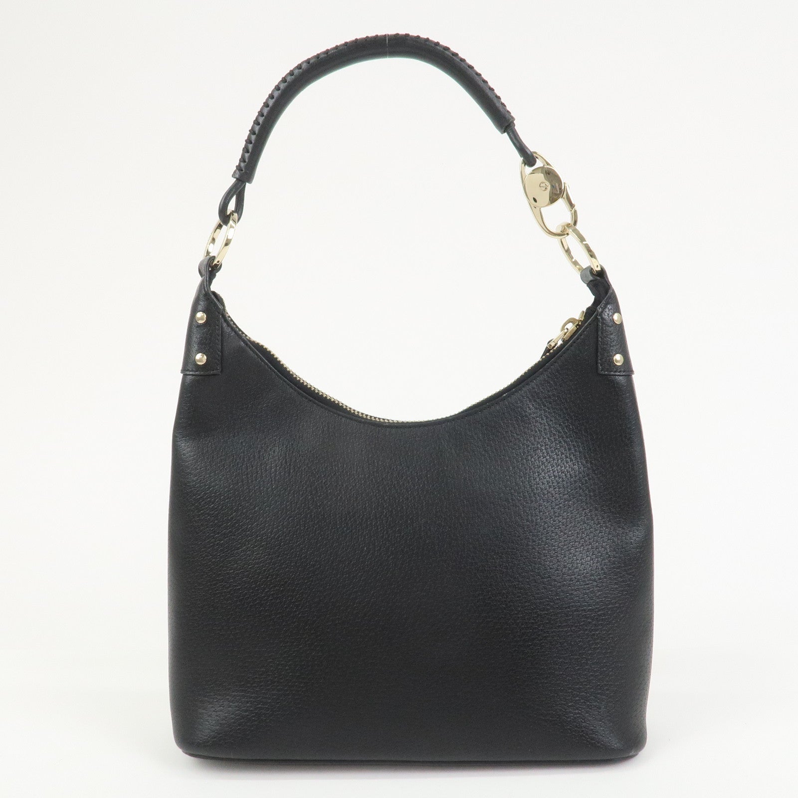 GUCCI Leather Shoulder Bag Hand Bag Black 115003