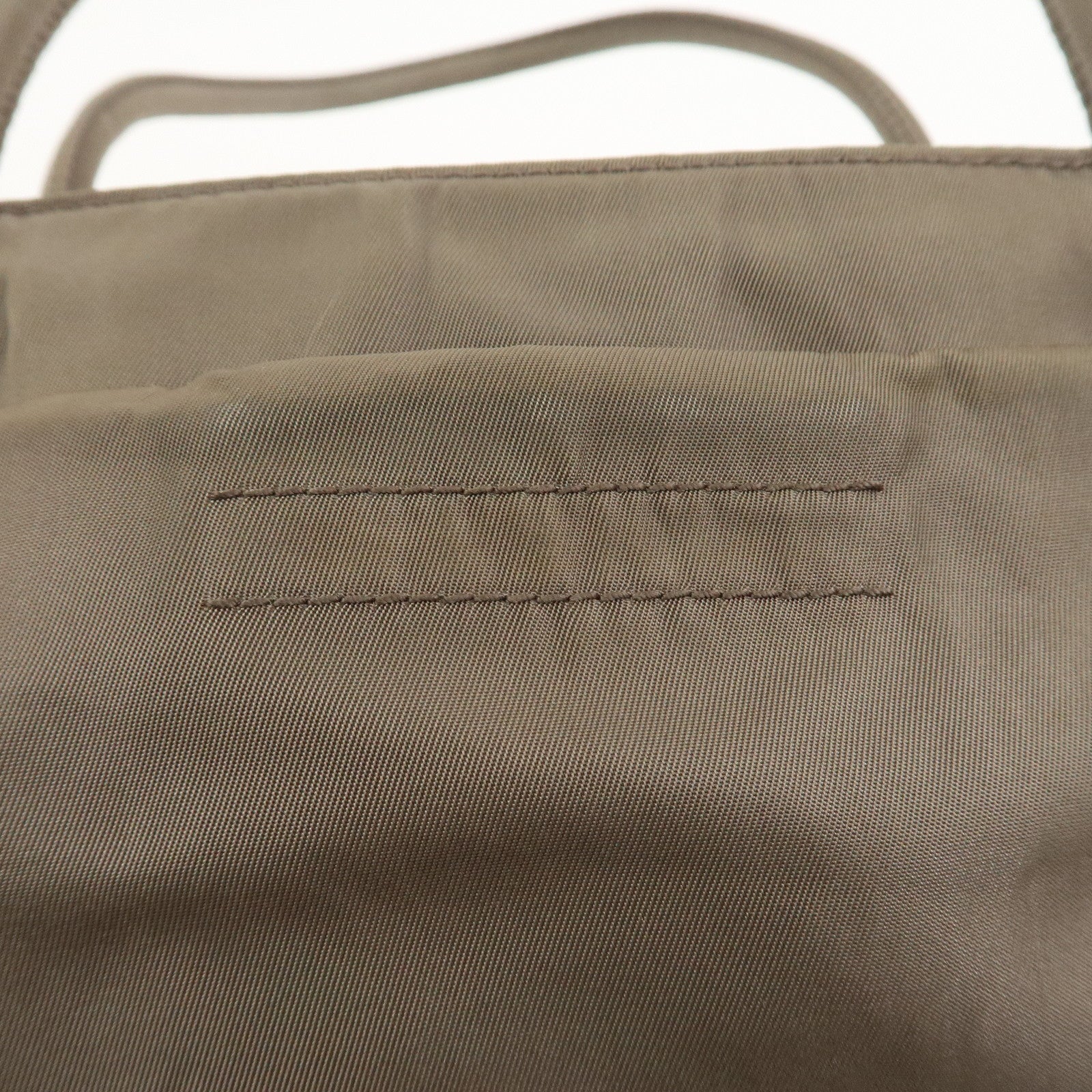 PRADA Triangle Logo Nylon Tote Bag Hand Bag Gray
