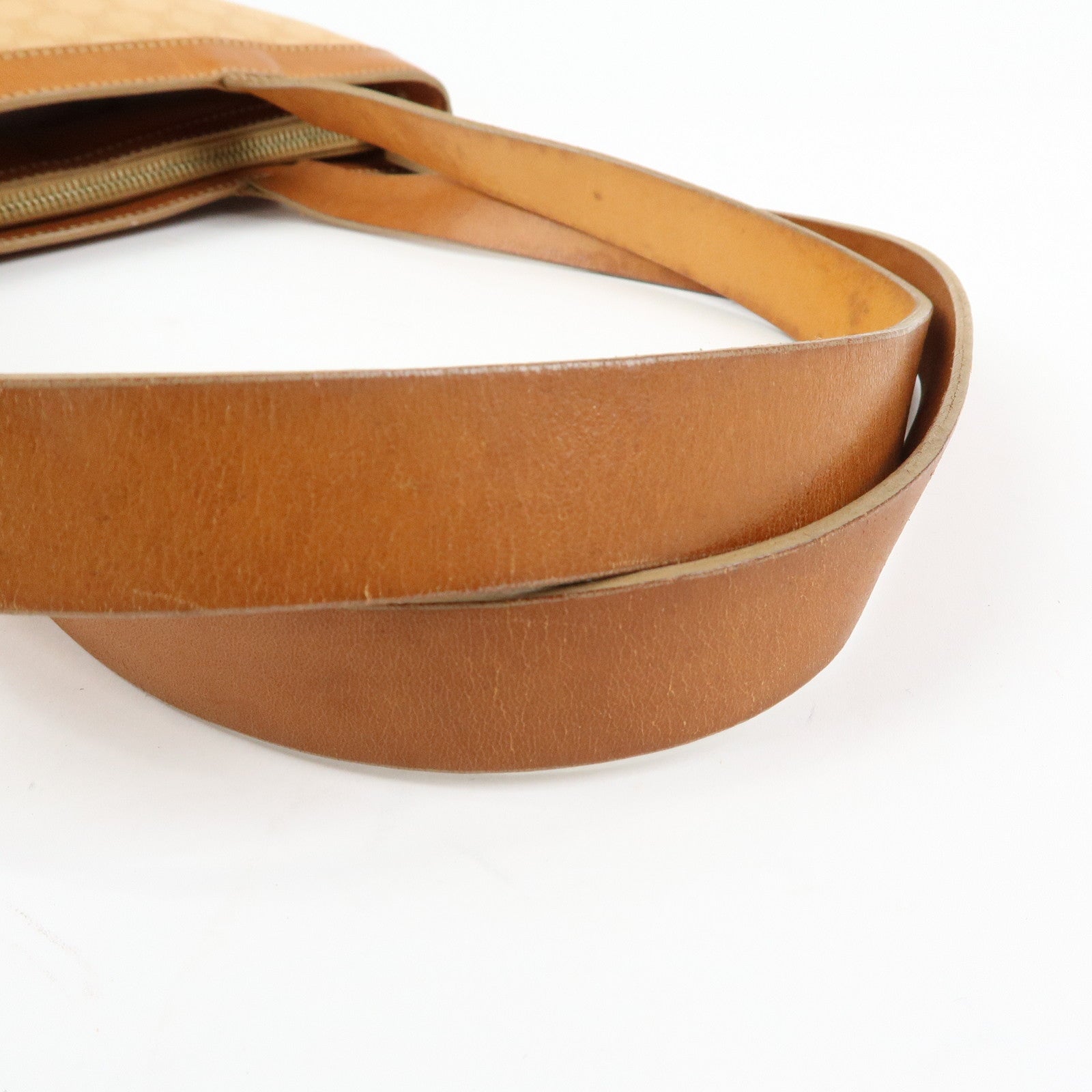 CELINE Macadam PVC Leather Tote Bag Shoulder Bag Beige Light Brown